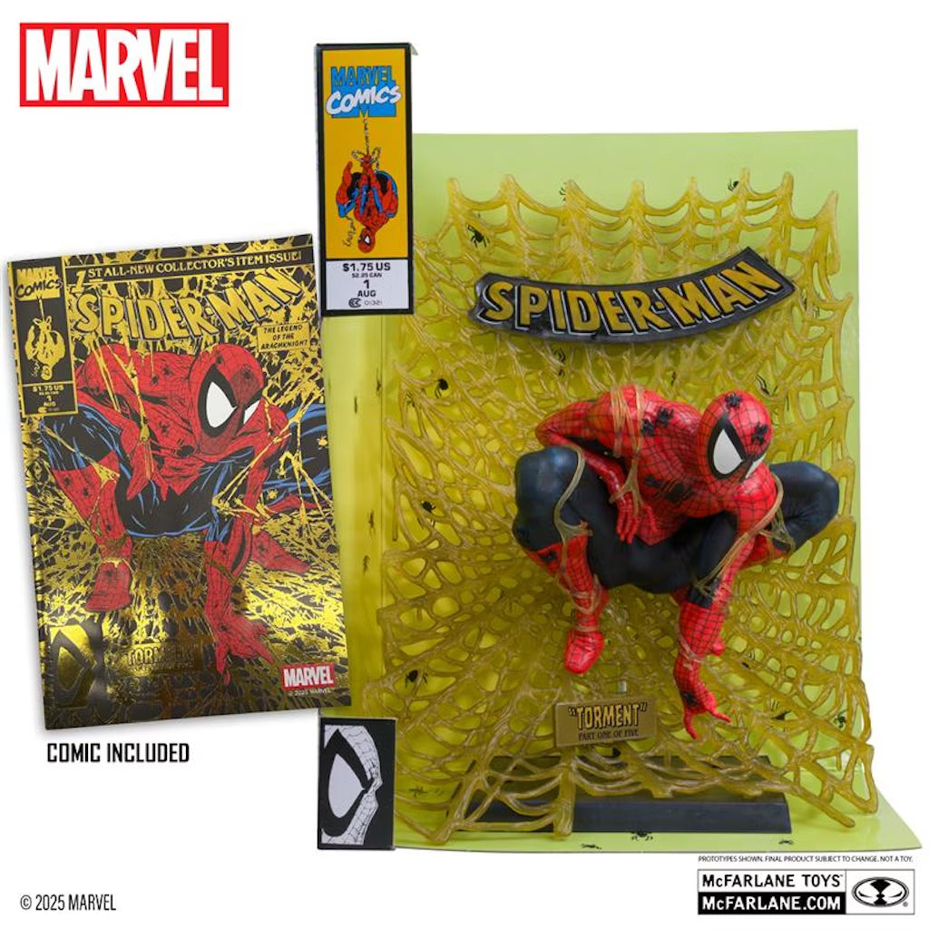 Spider-Man #1 1:6th Scale Collectible (Gold Edition), Collectible Art Card and Exclusive Gold Comic Book