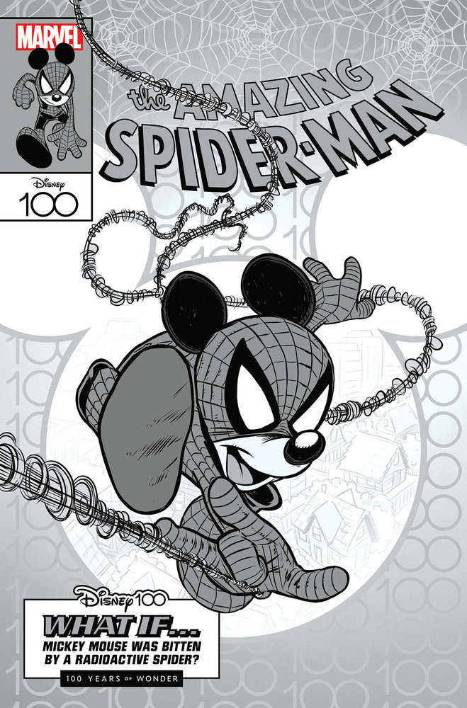 Amazing Spider-Man Vol 7 #35 Claudio Sciarrone Disney100 Amazing Spider-Man Black And White Variant