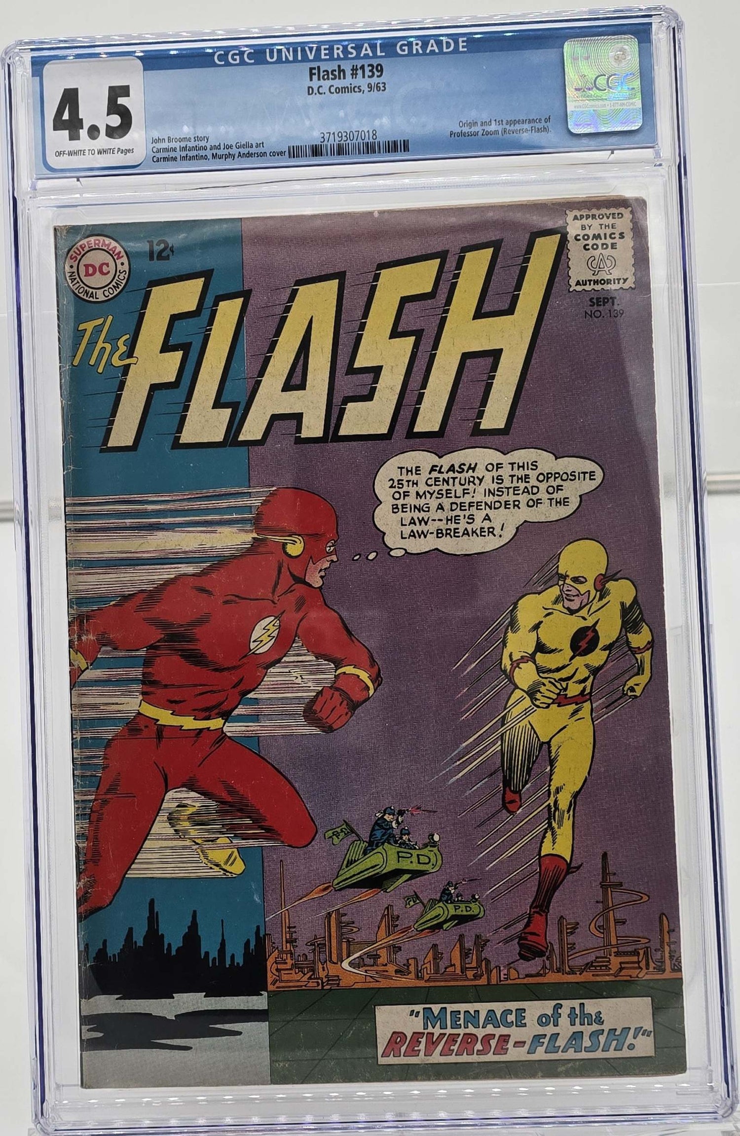 Flash Vol 1 #139 CGC 4.5 1st Appearance Professor Zoom