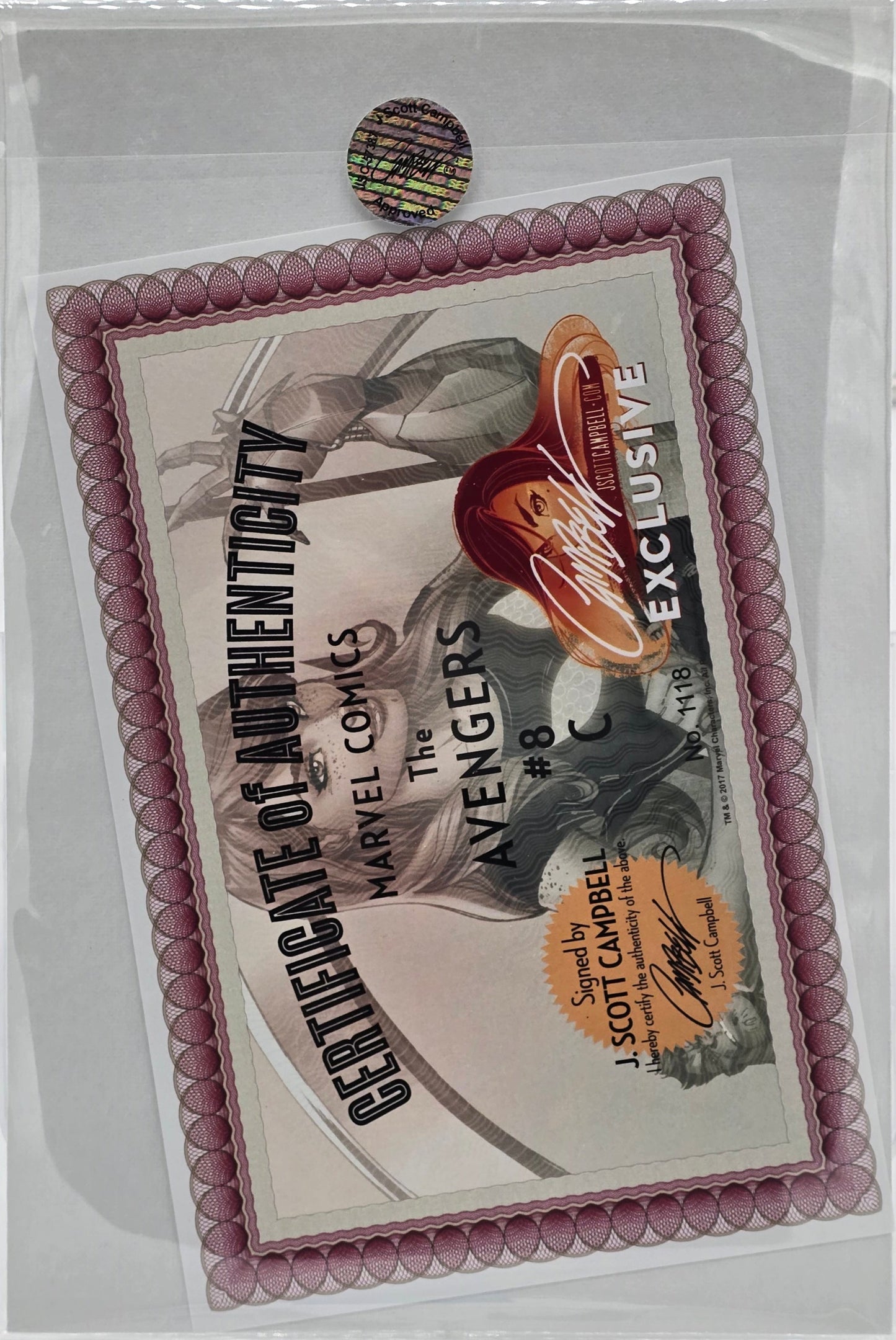 《復仇者聯盟》第 7 卷 #8 J. Scott Campbell 封面 C 簽名