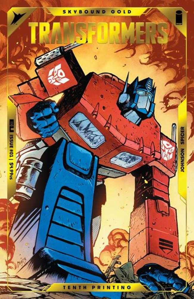 Transformers Vol 1 #01 10th Printing Cover A Optimus Prime Foil Emboss