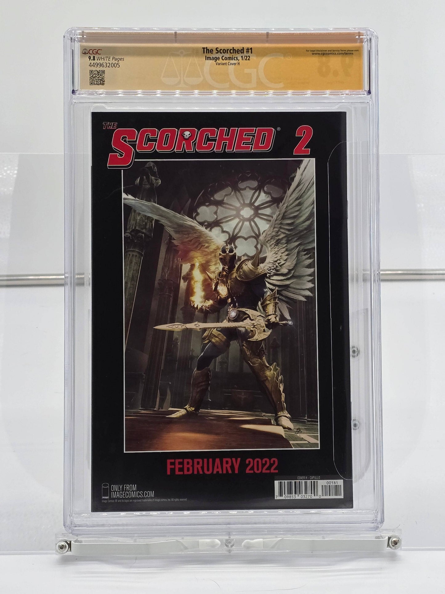 Scorched,#1 1:50 封面,由 Greg Capullo 簽署 CGC SS 9.8