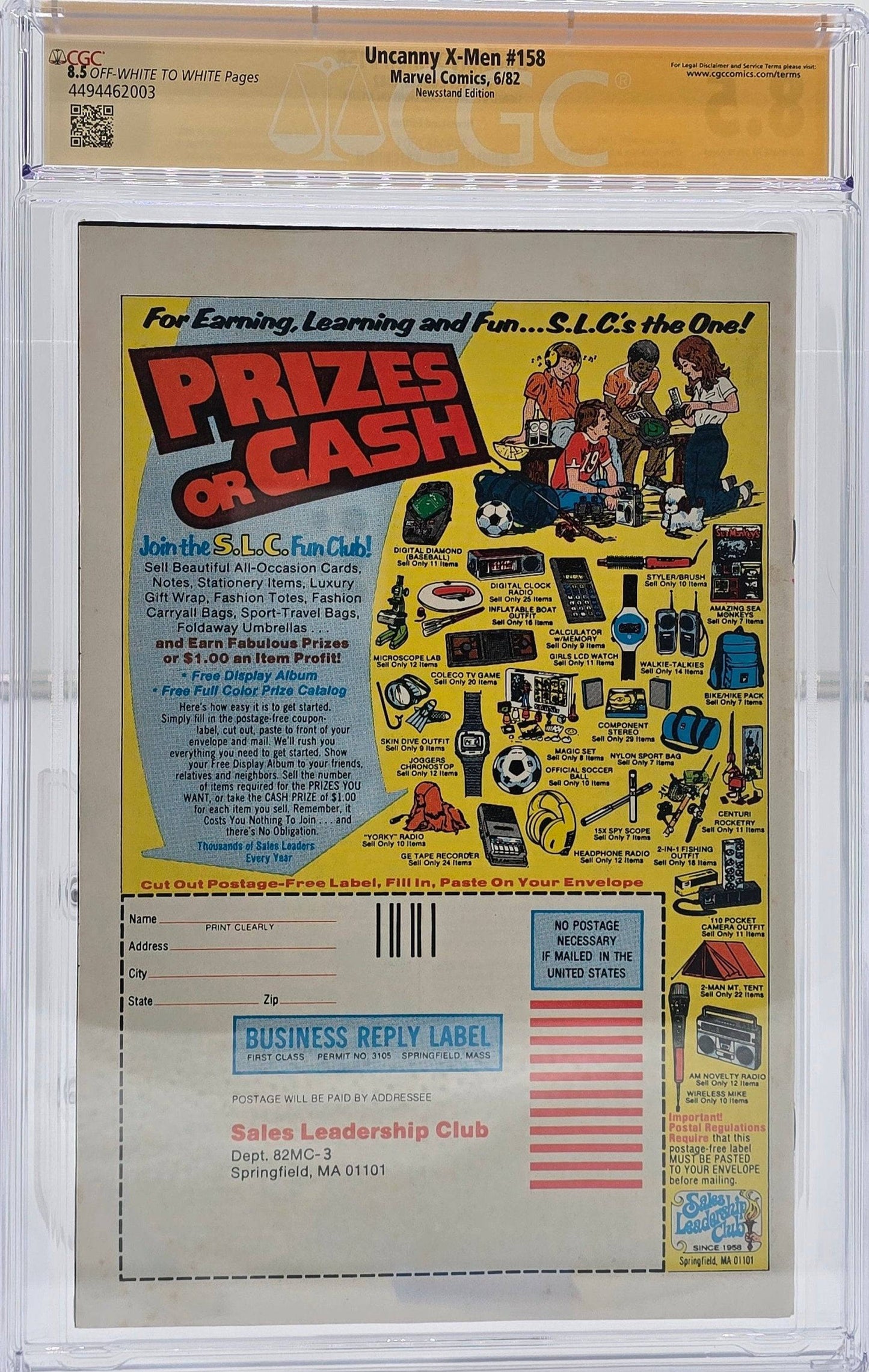 不可思議的 X 戰警第 1 卷 #158 - 報攤 - 克萊蒙特 - CGC SS 8.5