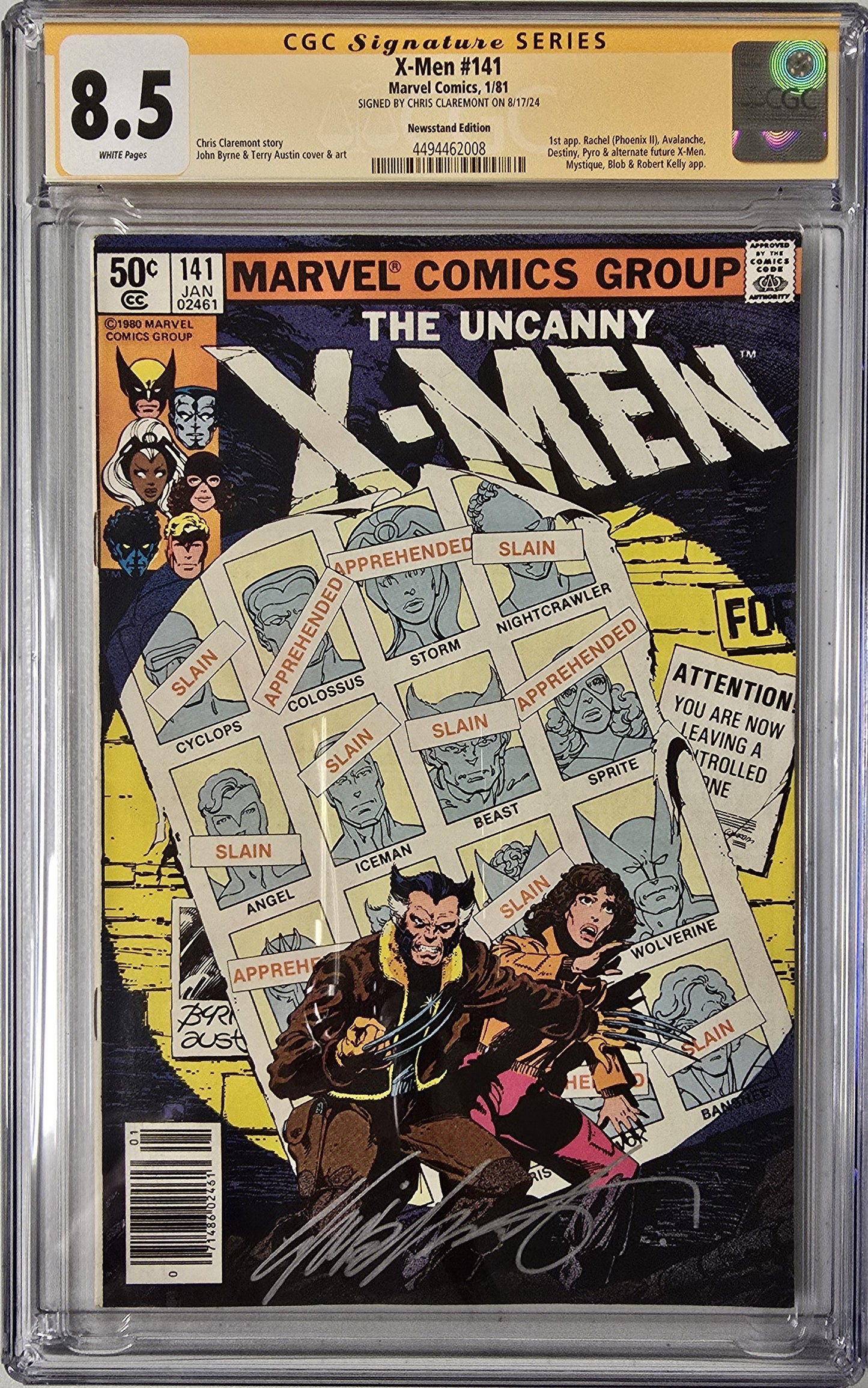 Uncanny X-Men Vol 1 #141 - Puesto de periódicos - Claremont - CGC SS 8.5