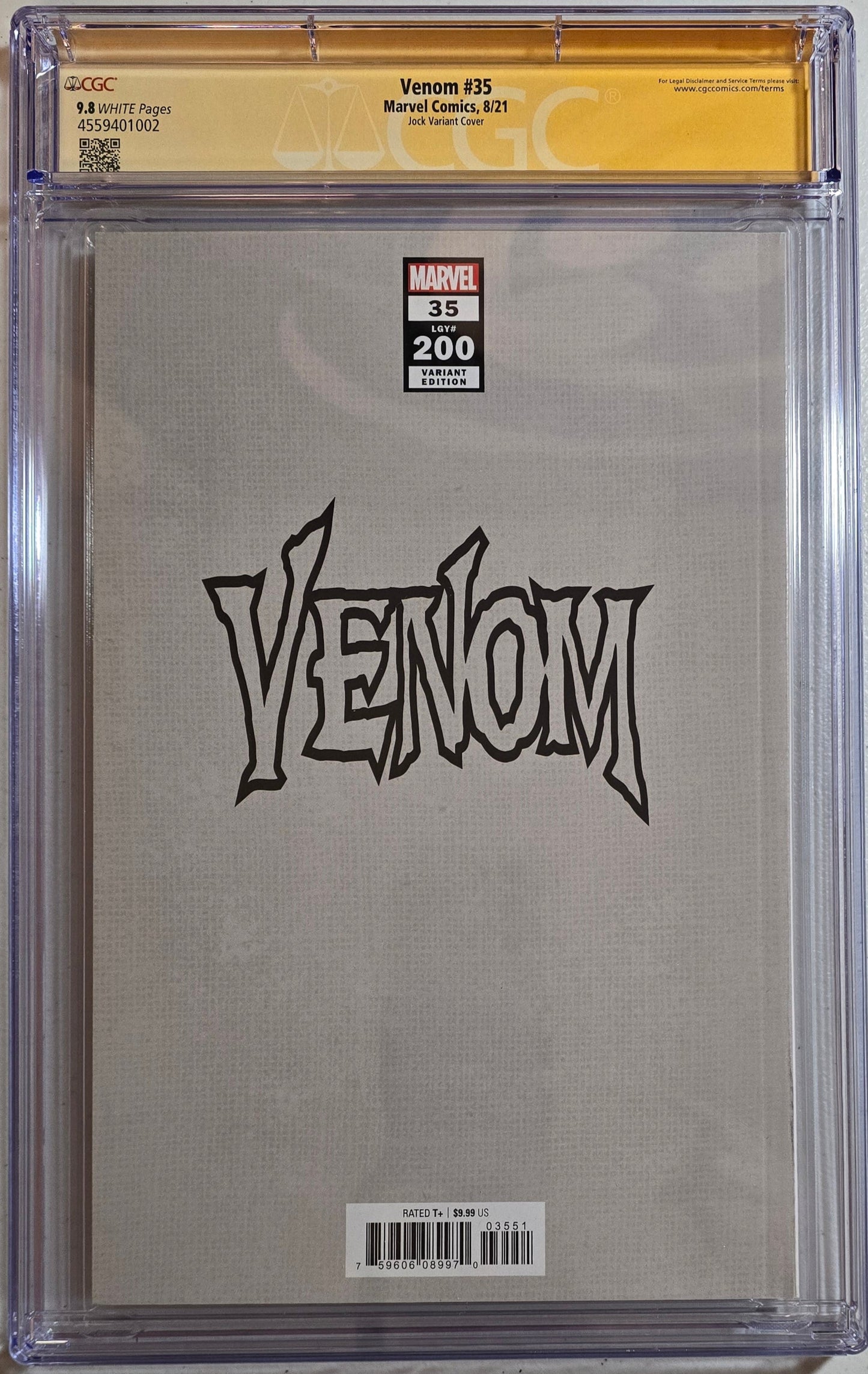 Venom #35 - Jock Variant Cover - Signed by Jock - CGC SS 9.8