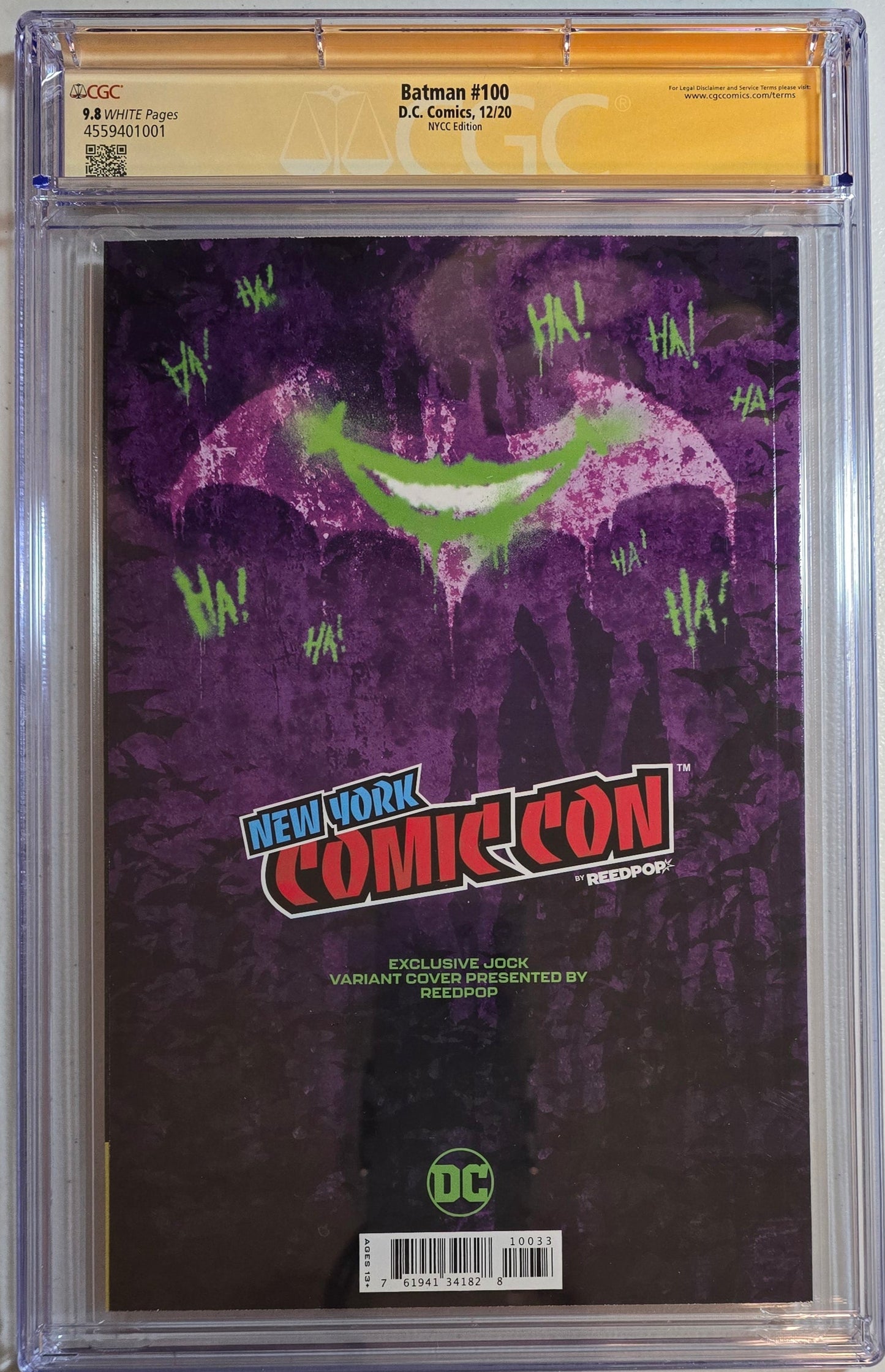 Batman Vol 3 #100 - 2020 NYCC Edition - Signed by Jock - CGC SS 9.8