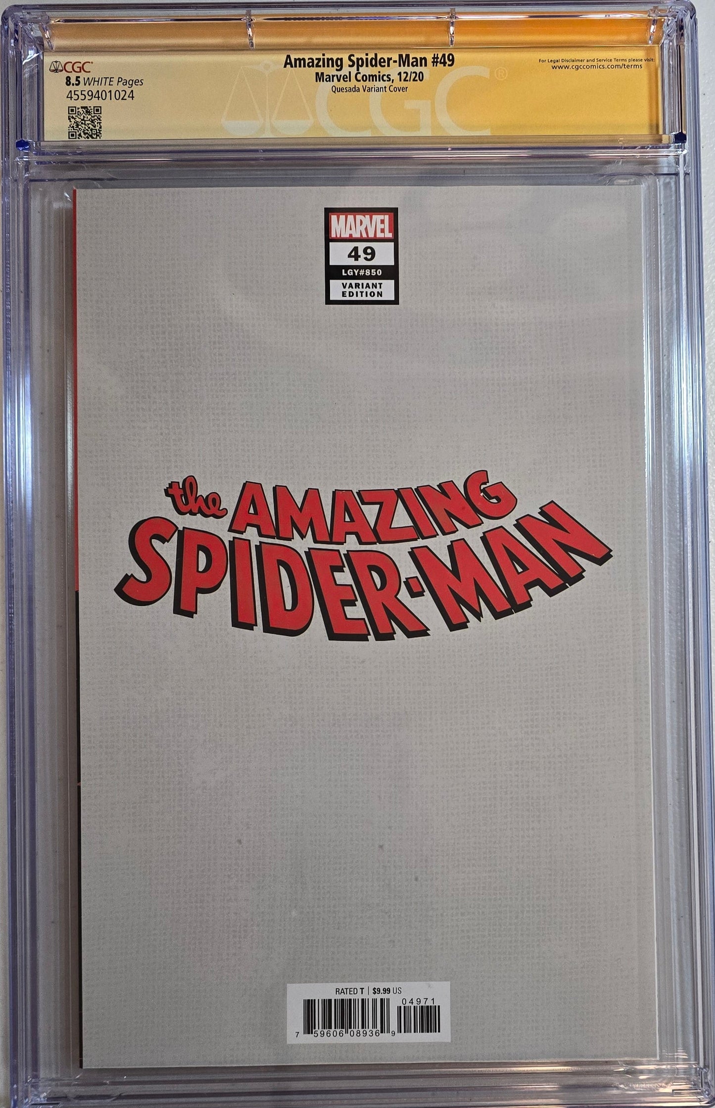 Amazing Spider-Man Vol 5 #49 CGC SS 8.5 Signed and Remarqued by Joe Quesada