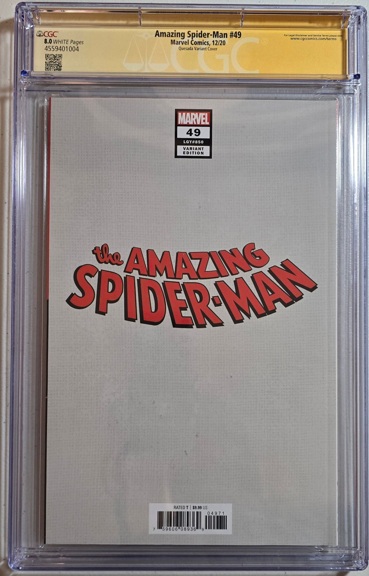 Amazing Spider-Man Vol 5 #49 CGC SS 8.0 Signed by Joe Quesada