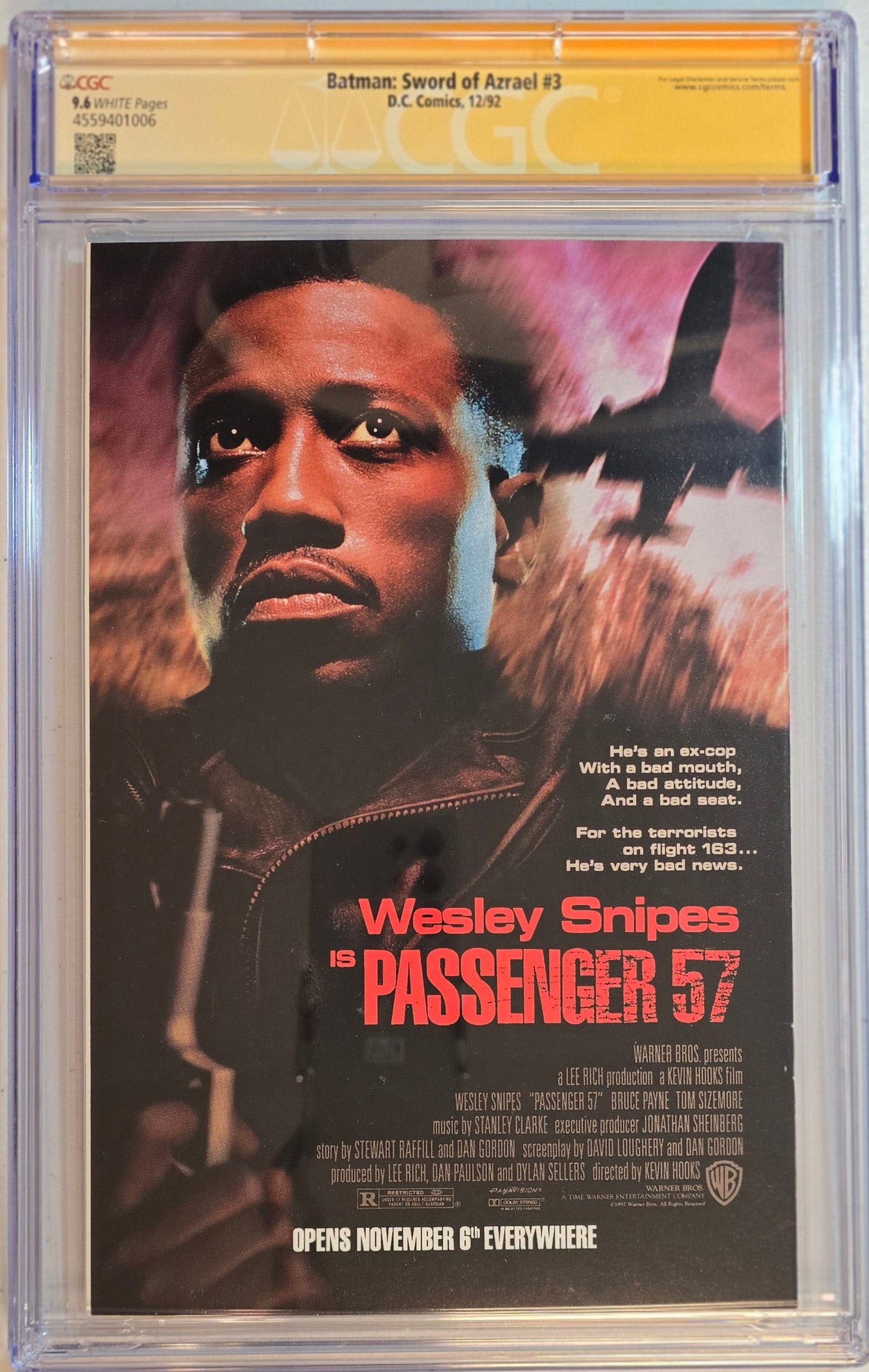 Batman: Sword of Azrael #3 - Signed by Joe Quesada - CGC SS 9.6