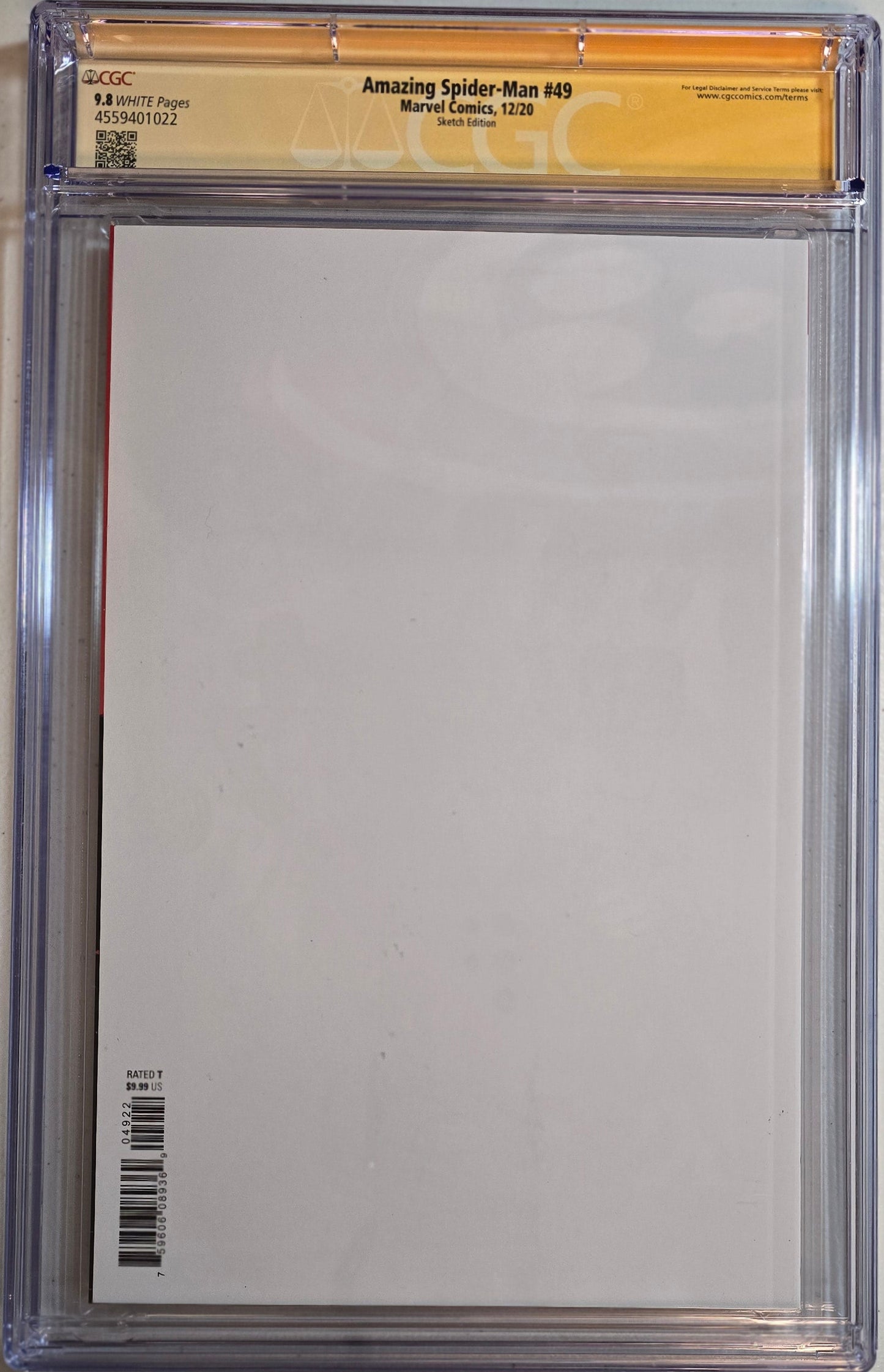 Amazing Spider-Man Vol 5 #49 CGC SS 9.8 - Blank cover w/ Acryllic painting of Venom by Mike Choi