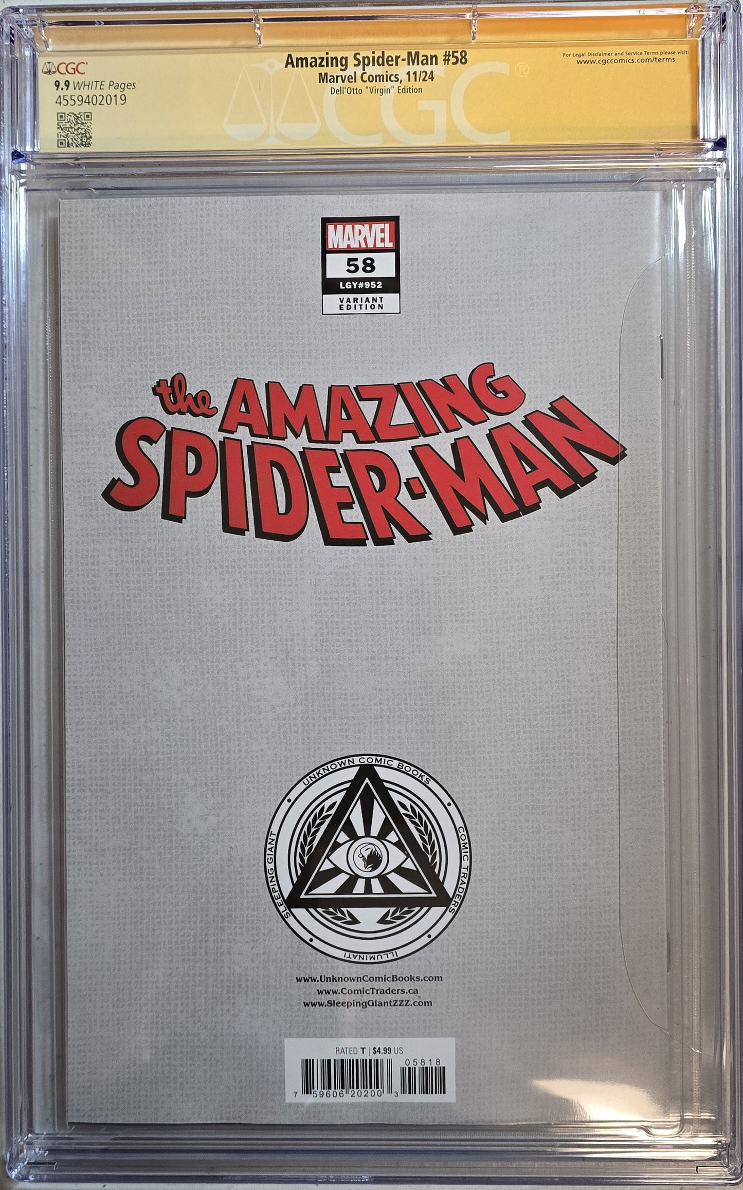 Amazing Spider-Man Vol 6 #58 - Gabriele Dell'Otto Exclusive Virgin Variant - CGC SS 9.9