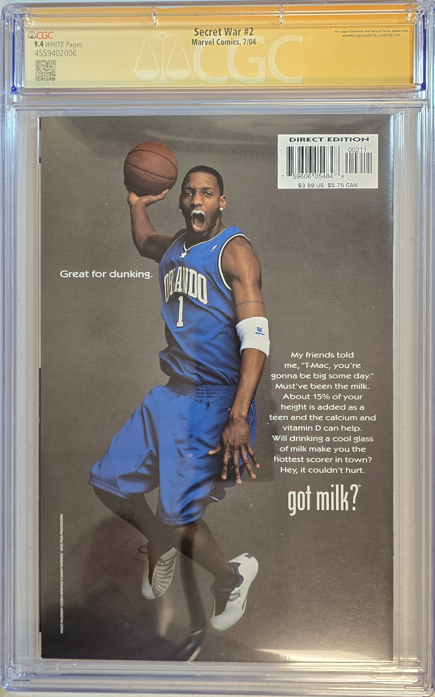 Secret War #2 - Signed by Garielle Dell'Otto - CGC SS 9.4