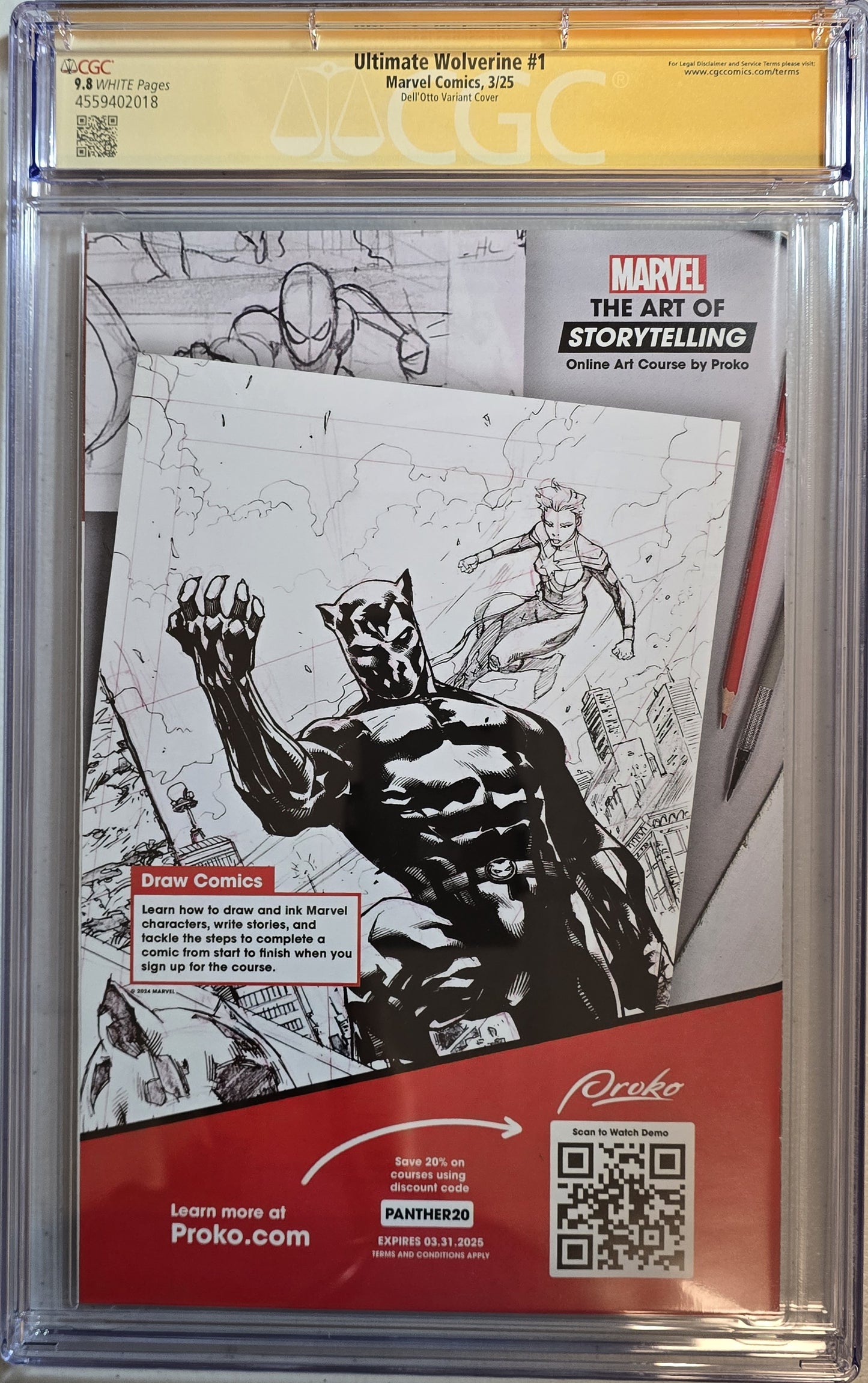 Ultimate Wolverine #1 - Gabriele Dell'Otto 1:50 Cover Signed - CGC SS 9.8