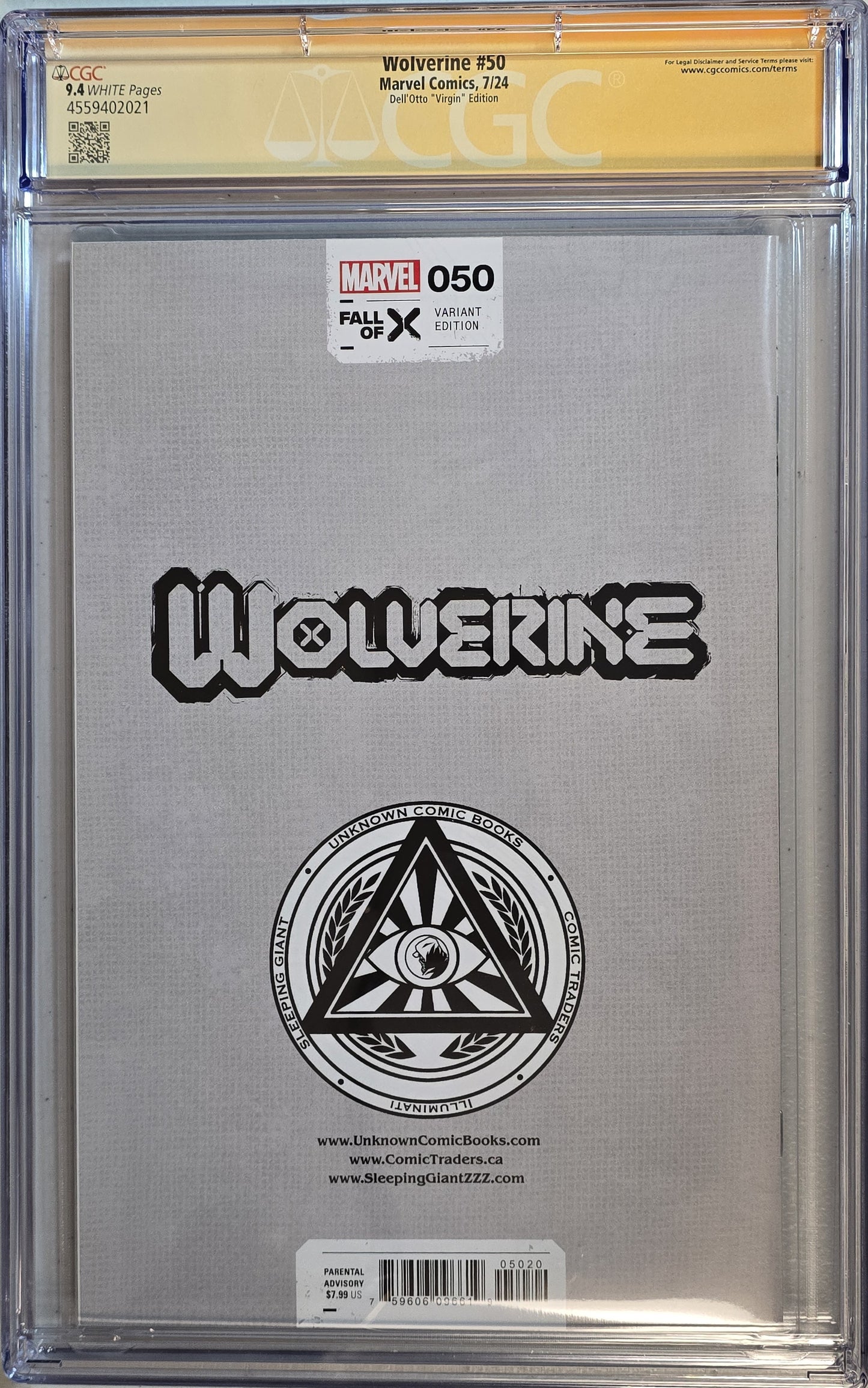 Wolverine #50 - Gabriele Dell'Otto Virgin cover Signed - CGC SS 9.4
