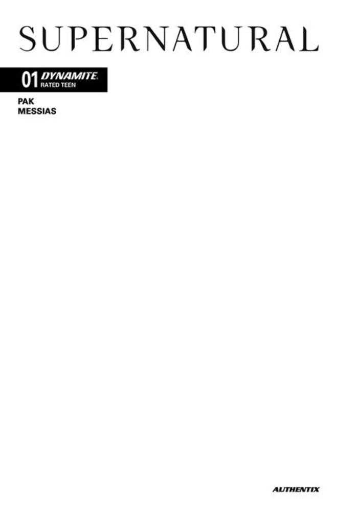Supernatural Vol 1 #1 - Cover G - Blank Authentix Variant