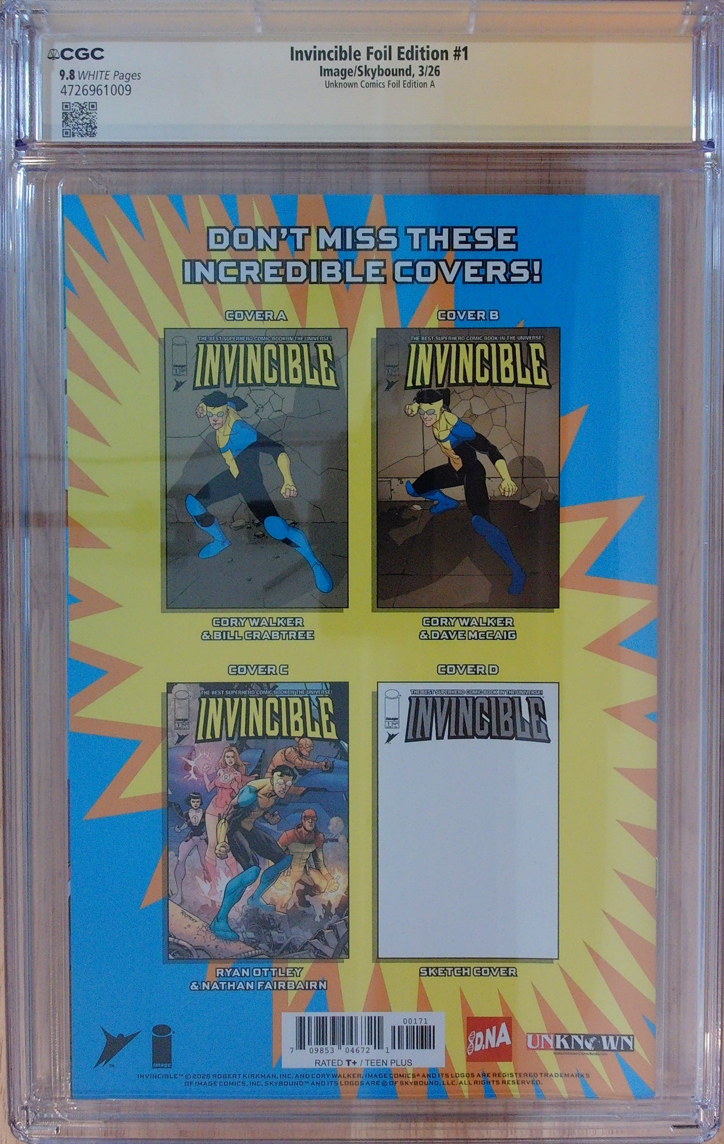 Invincible Foil Edition Vol 1 #1 - Virgin Cover - CGC SS 9.8 - Signed by David Nakayama