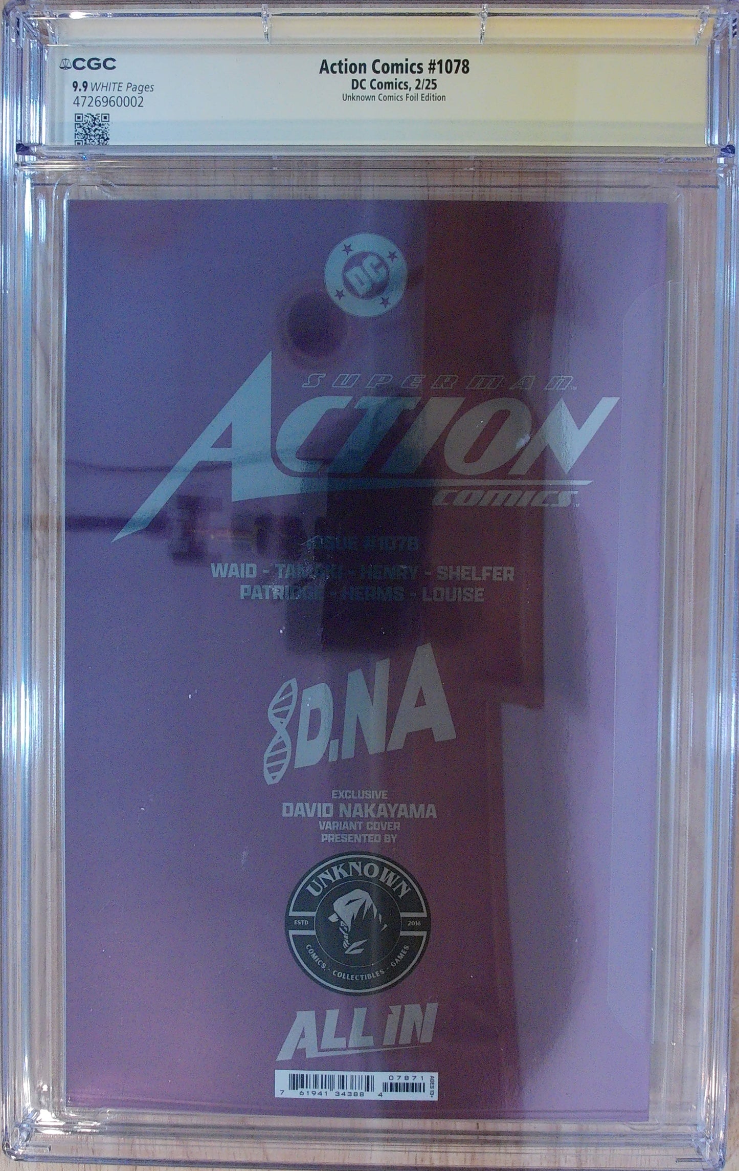 Action Comics Vol 3 #1078 - David Nakayama Foil Edition- CGC SS 9.9 - Signed by David Nakayama