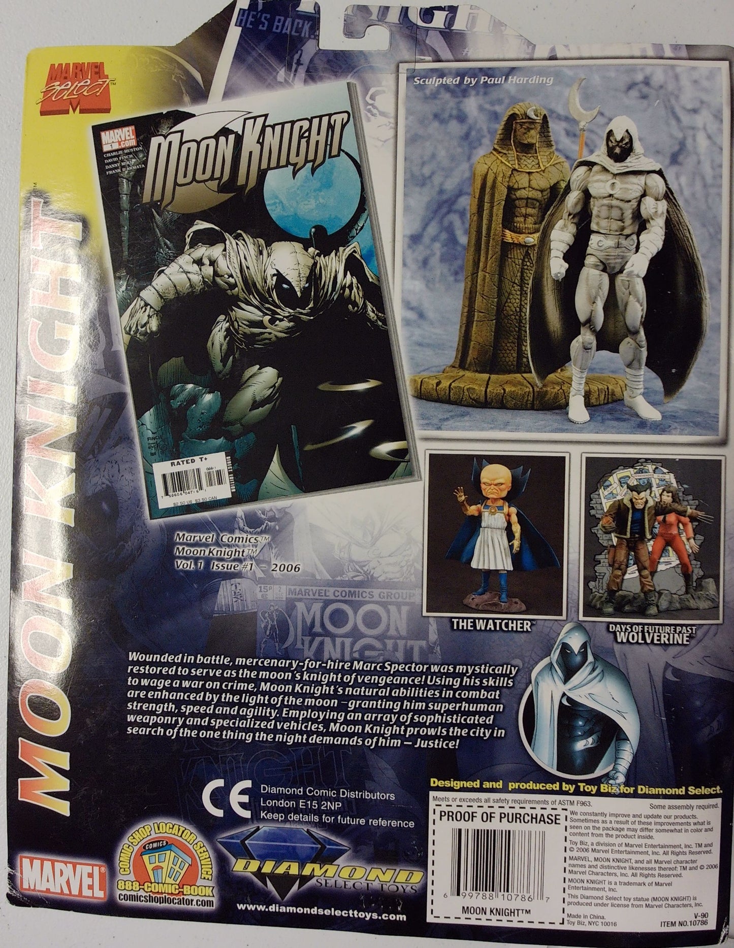 Diamond Select Toys Marvel Select Moon Knight Action Figure with Anubis Statue