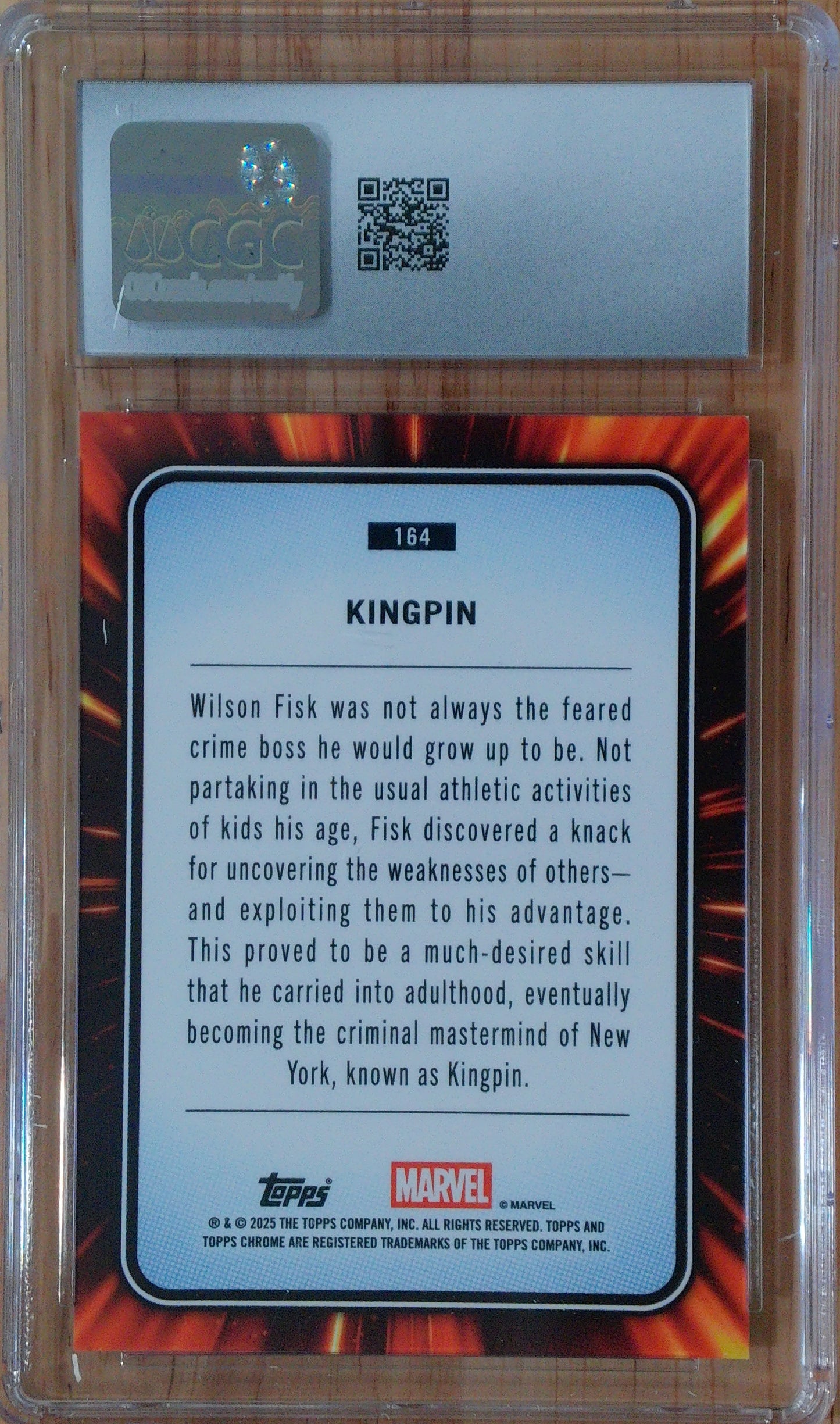 Kingpin #164 - Marvel Chrome Sapphire - CGC 9.0 - Hulk Grean Lazer Refractor
