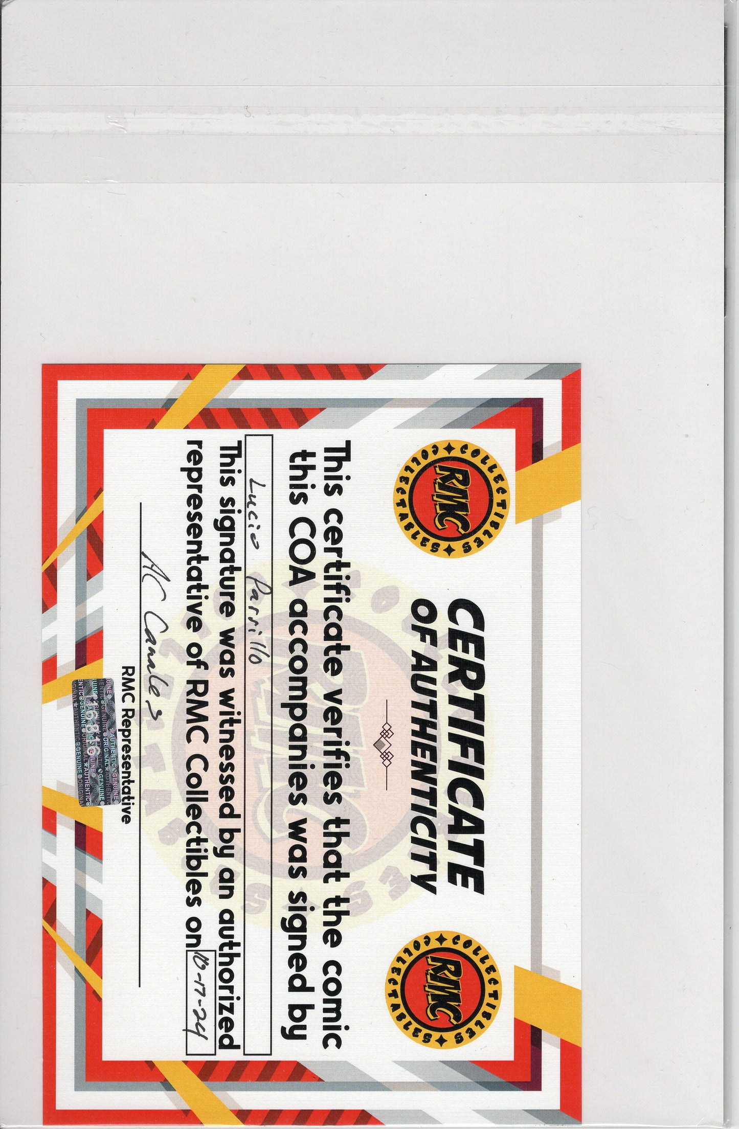 Die!namite Vol 1 #1 of 4 - Luccio Parrillo Cover Signed by Luccio Parrillo w/COA