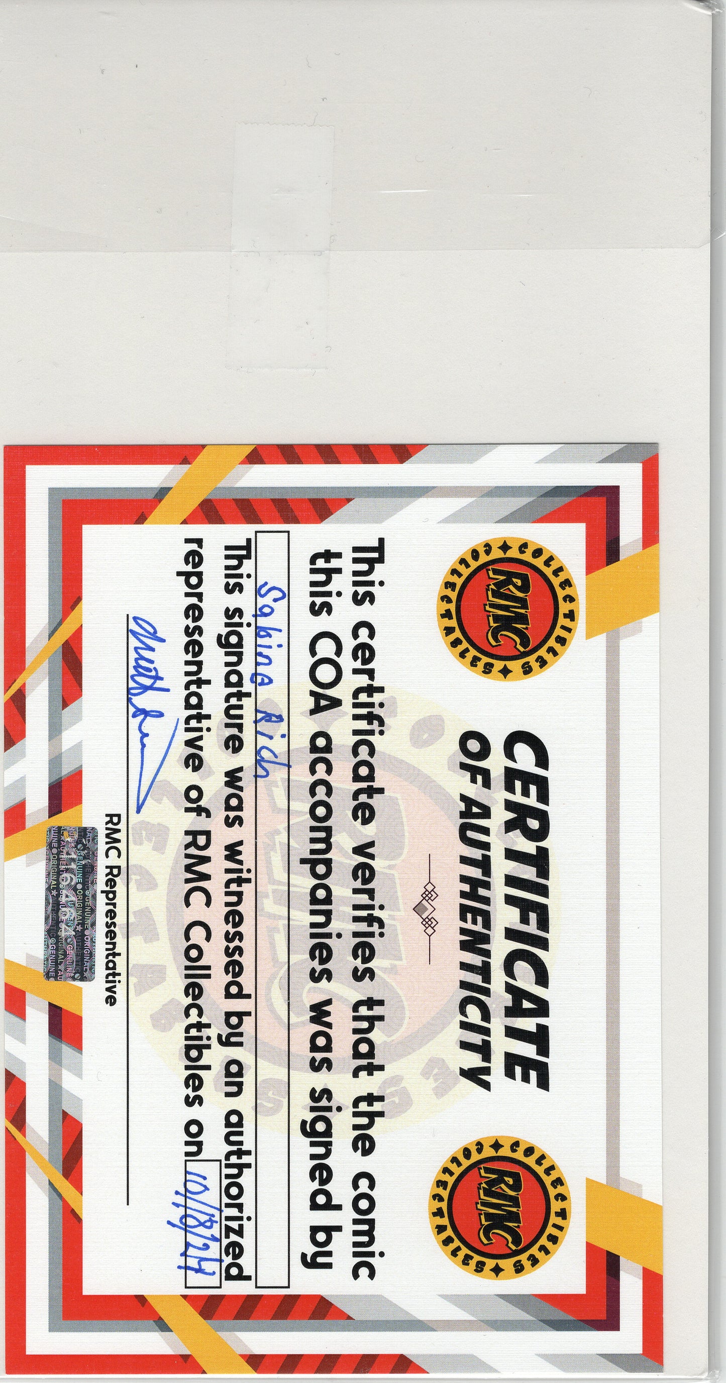 Black Cat #9 - Sabine Rich Cover Signed W/COA