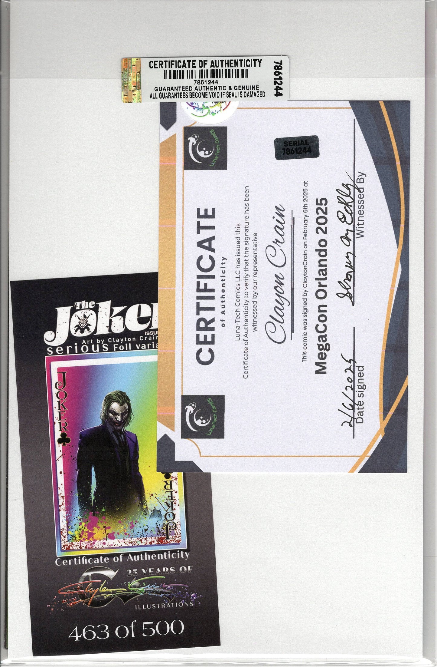 Joker #1 - Clayton Crain MegaCon 2024 Exclusive - Signed with Clayton Crain Infinity Sig w/COA