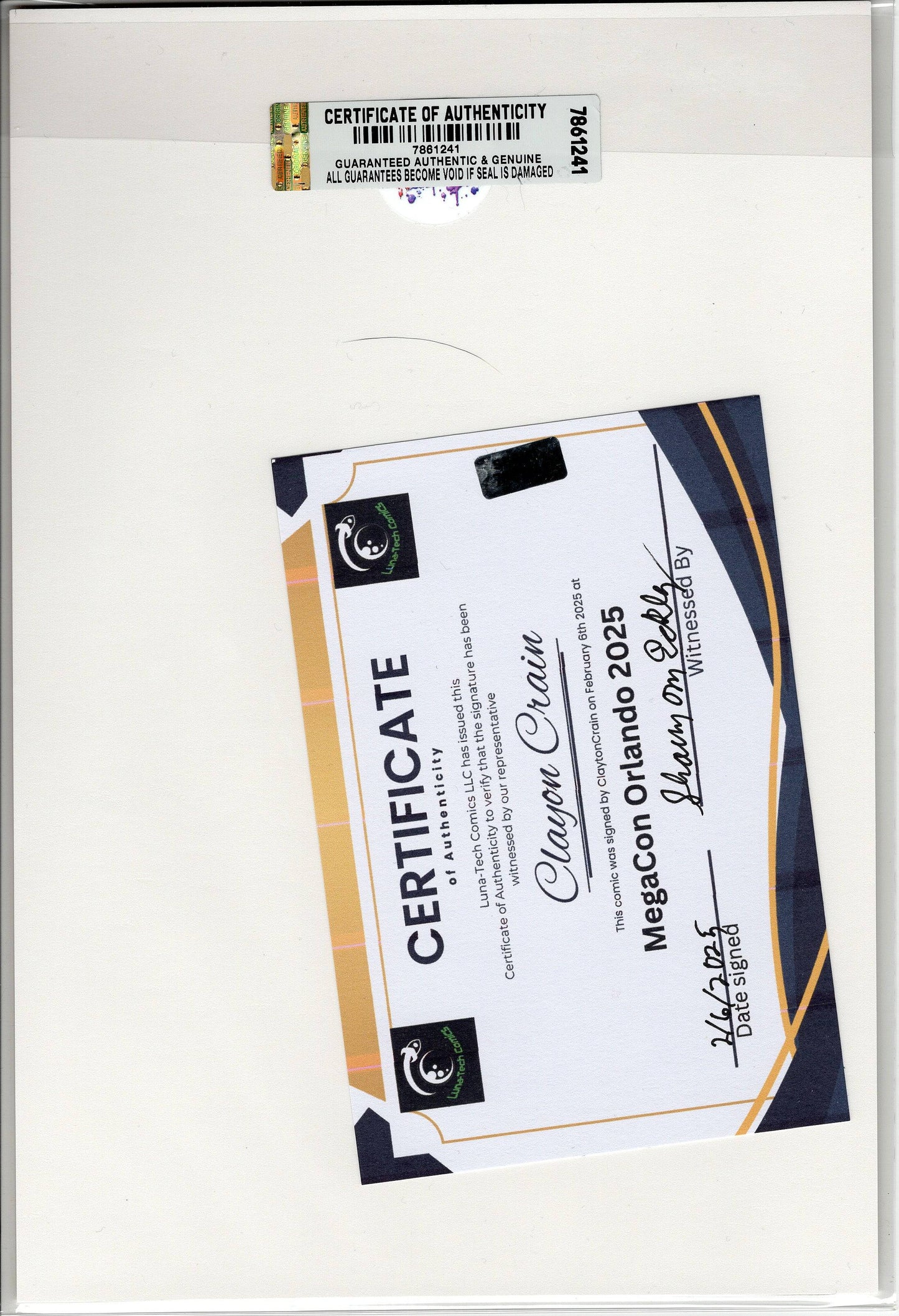 Venom Vol 4 #29 - Clayton Crain Virgin Variant - Signed with Crain Infinity Sig w/COA