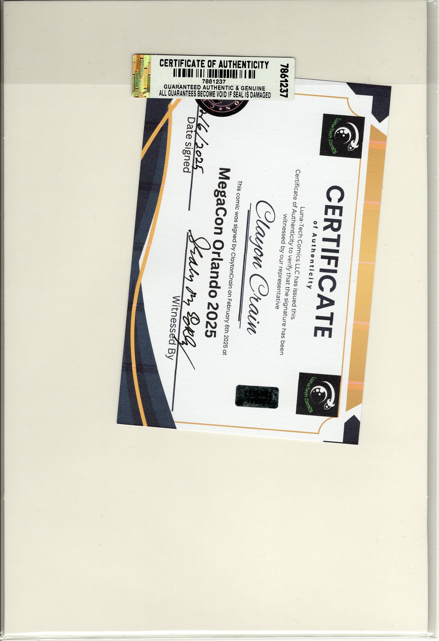 Gargoyles Quest Vol 1 #1 - Clayton Crain Virgin - Signed by Crain with Infinity Sig and COA