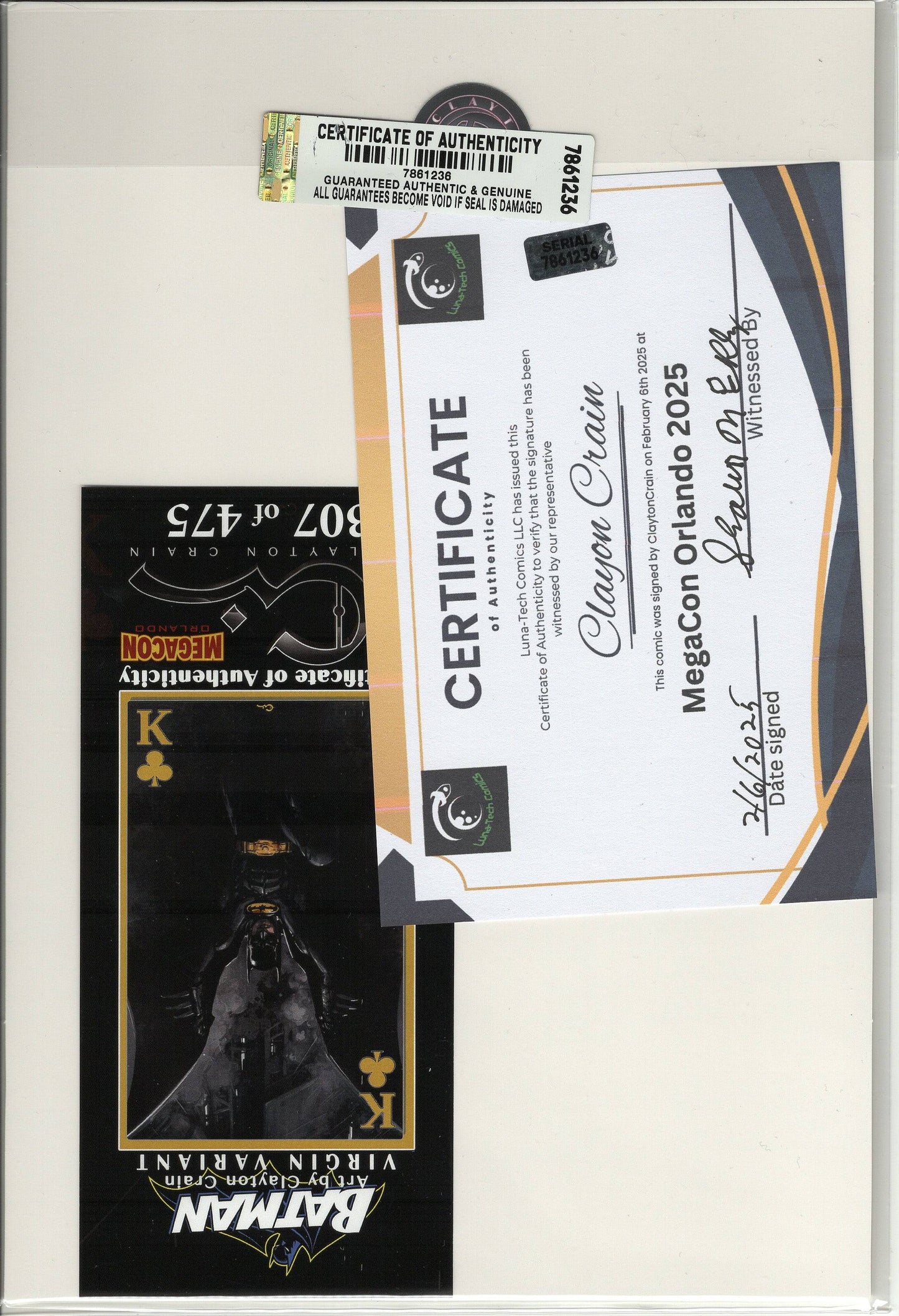 Batman Vol 1 #614 : Clayton Crain MegaCon Exclusive Reprint - Signed with Infiniy Sig w/COA