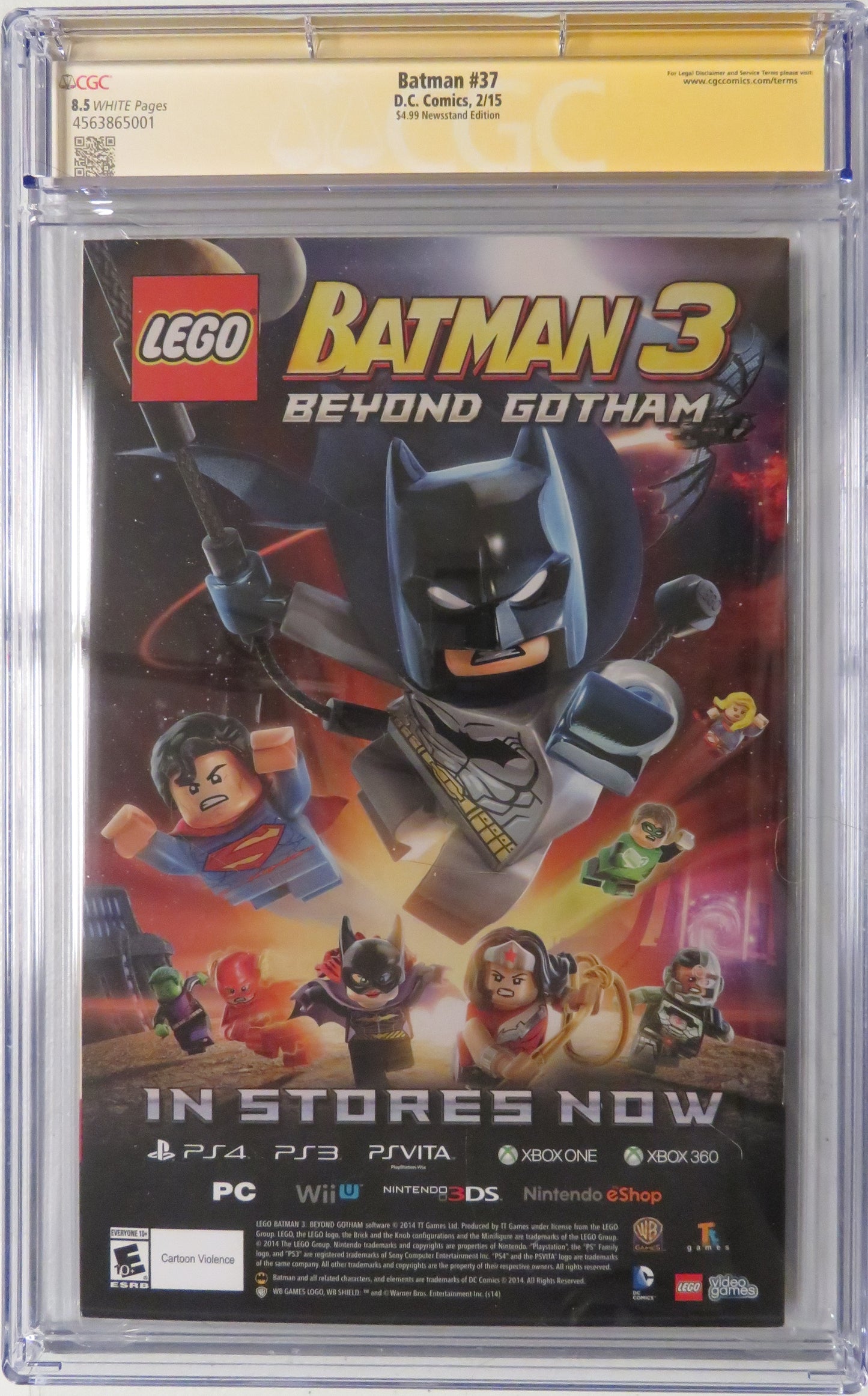 Batman #37 - CGC SS 8.5 - Signed by Scott Snyder and Greg Capullo - Newstand