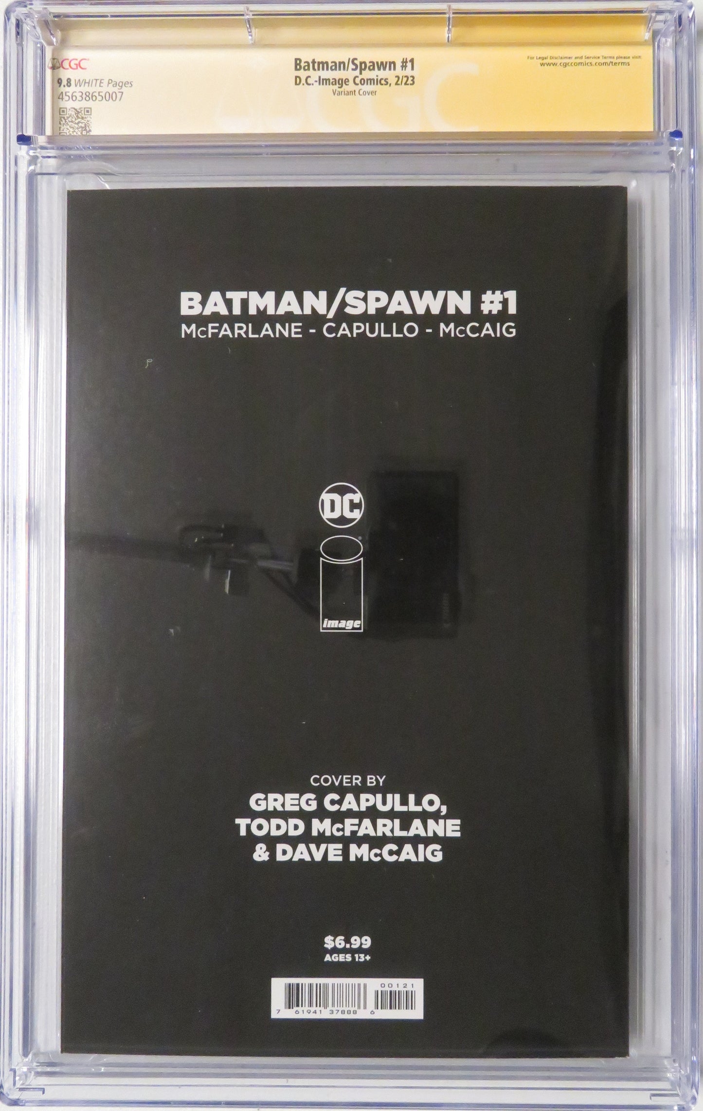 Batman/Spawn #1 - Capullo Spawn Cover CGC SS 9.8 Signed by Capullo