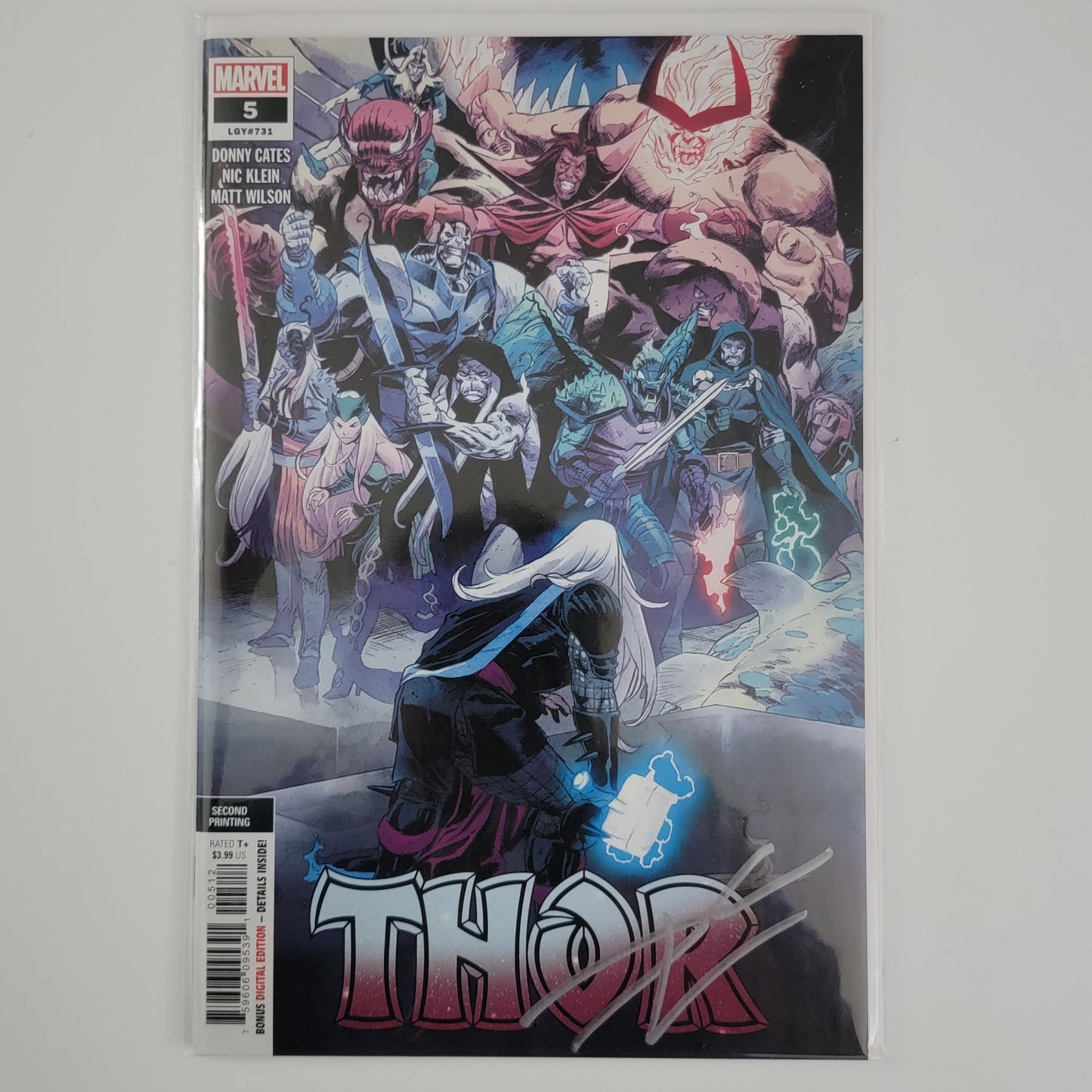 Thor #5, segunda edición firmada por Donny Cates con certificado de autenticidad