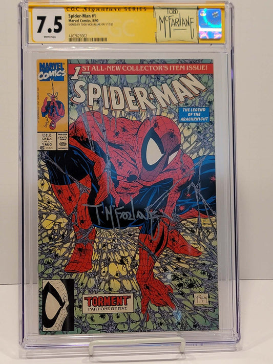 Spider-Man #1 CGC SS 7.5 Signed By Todd McFarlane