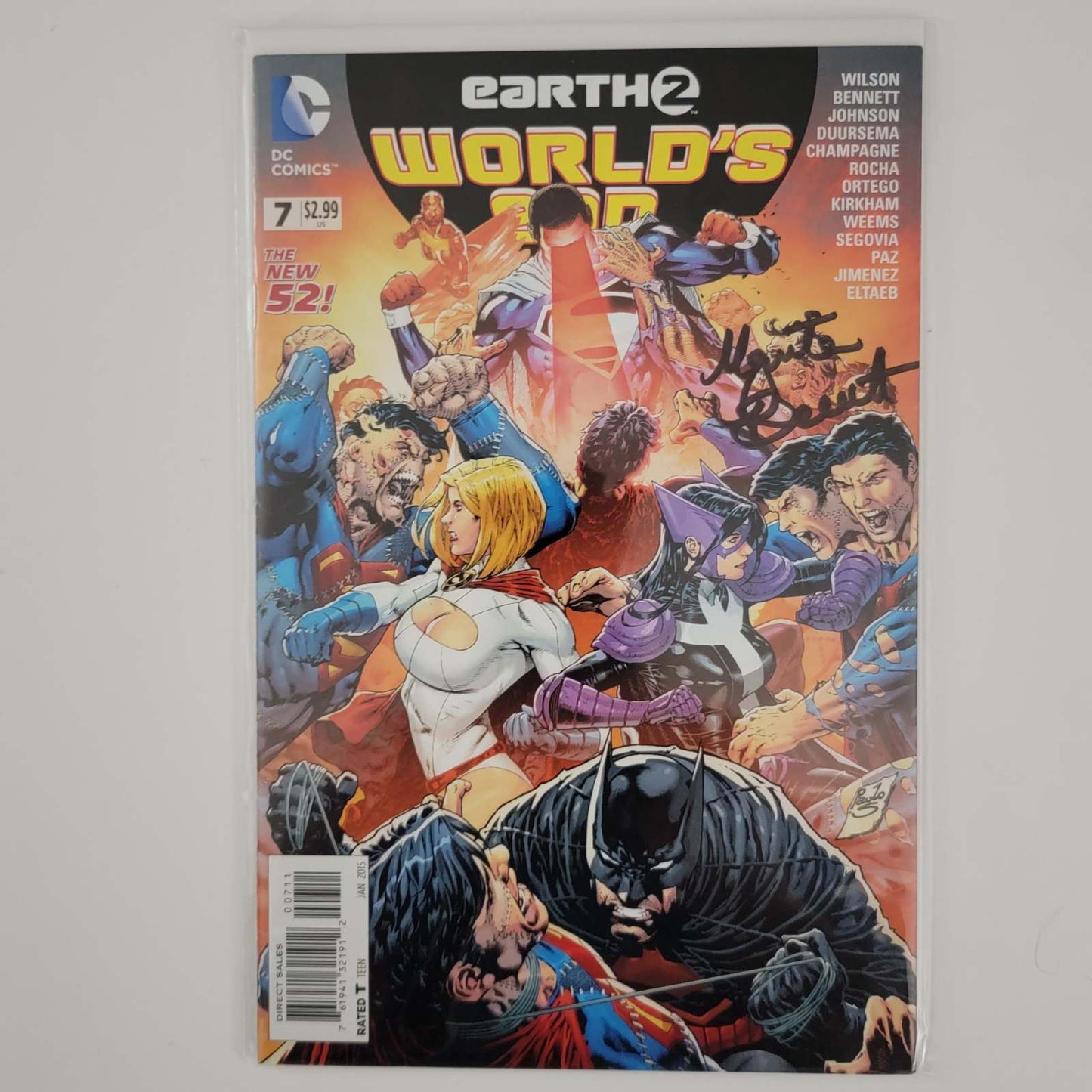 Earth 2 World's End #7 firmado por Marguerite Bennett con certificado de autenticidad