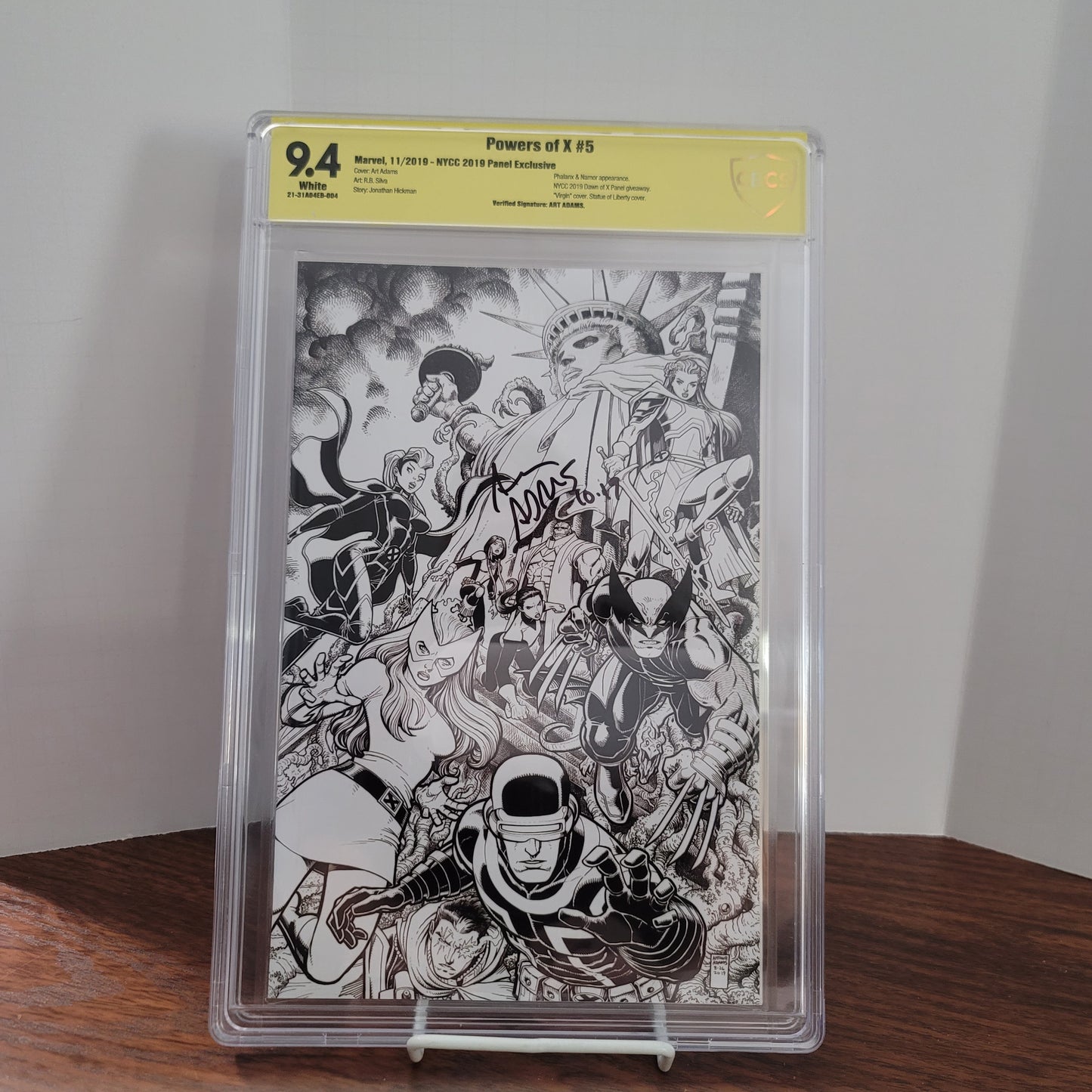 Powers Of X 5 CBCS 9.4 NYCC Arthur Adams Sketch Panel Variant Verified Signature