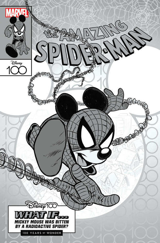 Amazing Spider-Man 35 Claudio Sciarrone Disney100 Amazing Spider-Man Black And White Variant