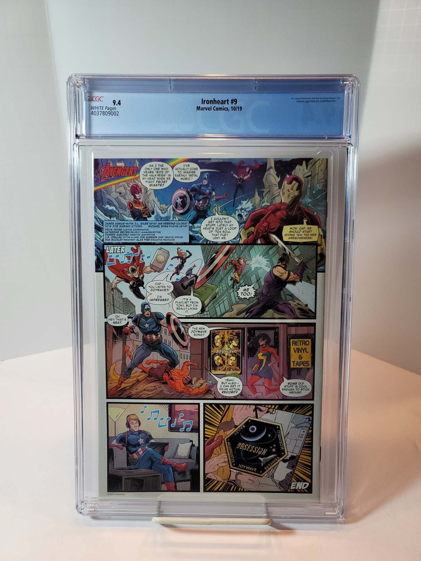 Ironheart #9 CGC 9.4 Rear View