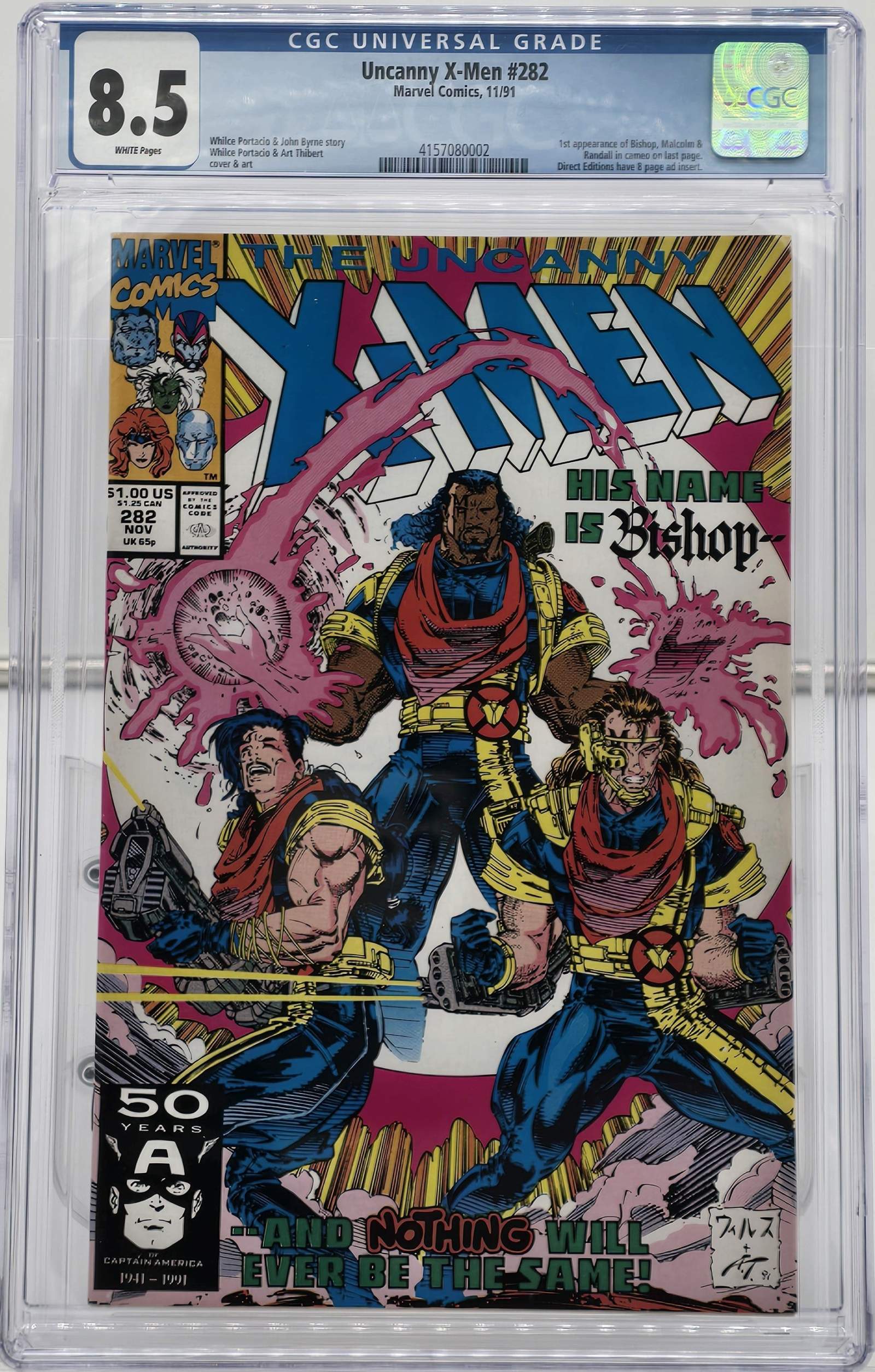 Uncanny X-Men #282 CGC 8.5 1991