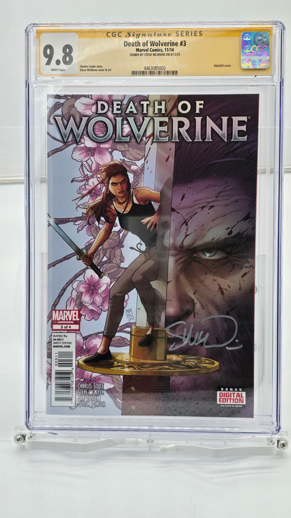 Death of Wolverine #3 Holofoil Cover CGC SS 9.8 signed by Steve McNiven