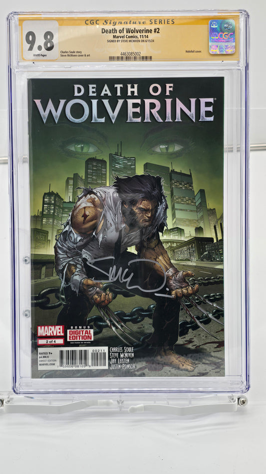 Death of Wolverine #2 Holofoil Cover CGC SS 9.6 Signed by Steve McNiven