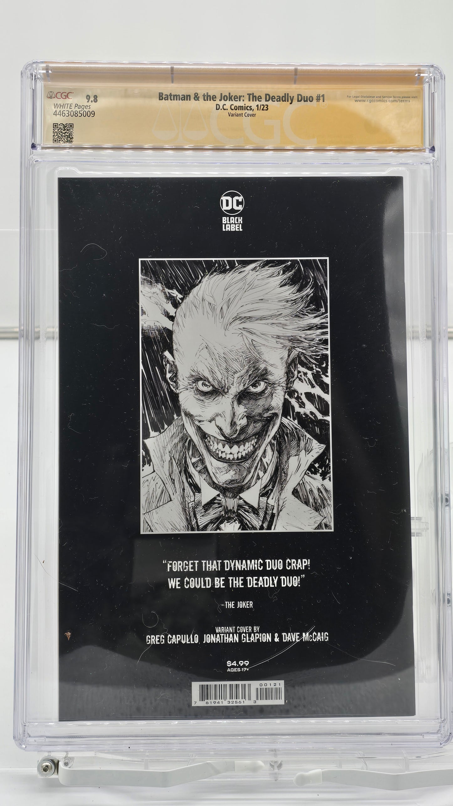 Batman & The Joker: The Deadly Duo #1  CGC SS 9.8 Signed by Marc Silvestri