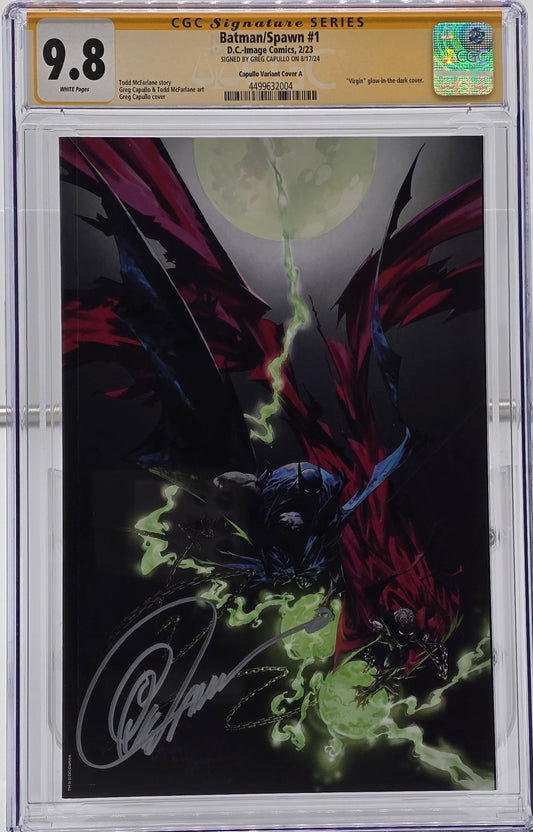 Batman/Spawn #1 Capullo, portada que brilla en la oscuridad, CGC SS 9.8