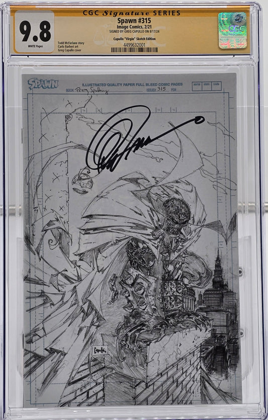 Spawn #315 Greg Capullo Virgin Sketch Cover CGC SS 9.8