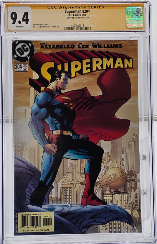 Superman Vol 2 #204 - Portada de Jim Lee CGC SS 9.4