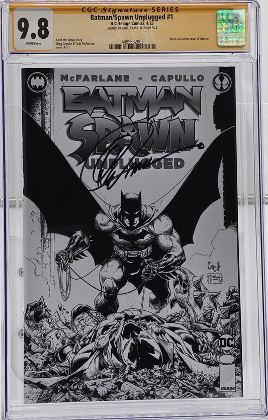 Batman/Spawn #1 Unplugged - Greg Capullo, portada en blanco y negro, CGC SS 9.8