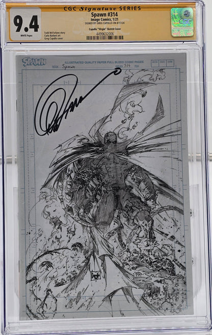 Spawn #314 Greg Capullo Virgin 素描封面 CGC SS 9.4