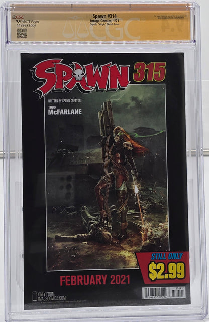 Spawn #314 Greg Capullo Virgin 素描封面 CGC SS 9.4