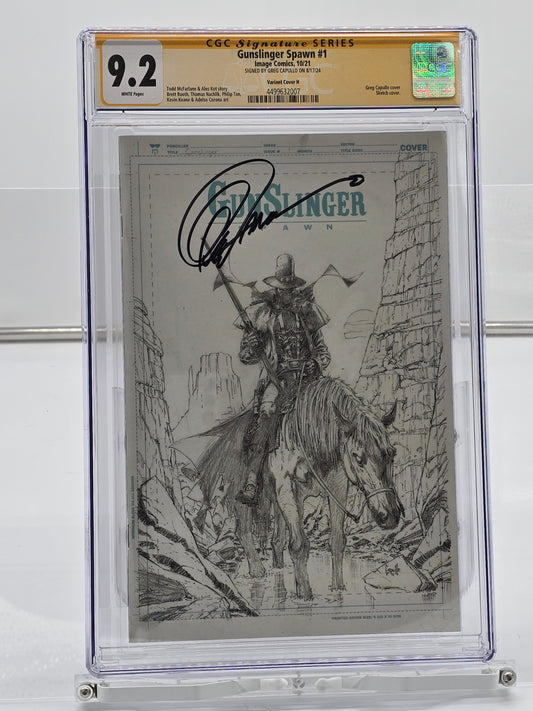 Gunslinger Spawn #1 Greg Capullo Boceto de portada CGC SS 9.2