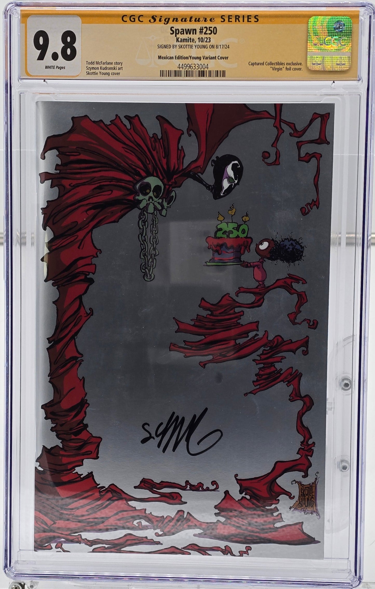 Spawn #250 Mexican Virgin Foil Edition Skottie Young Portada CGC SS 9.8