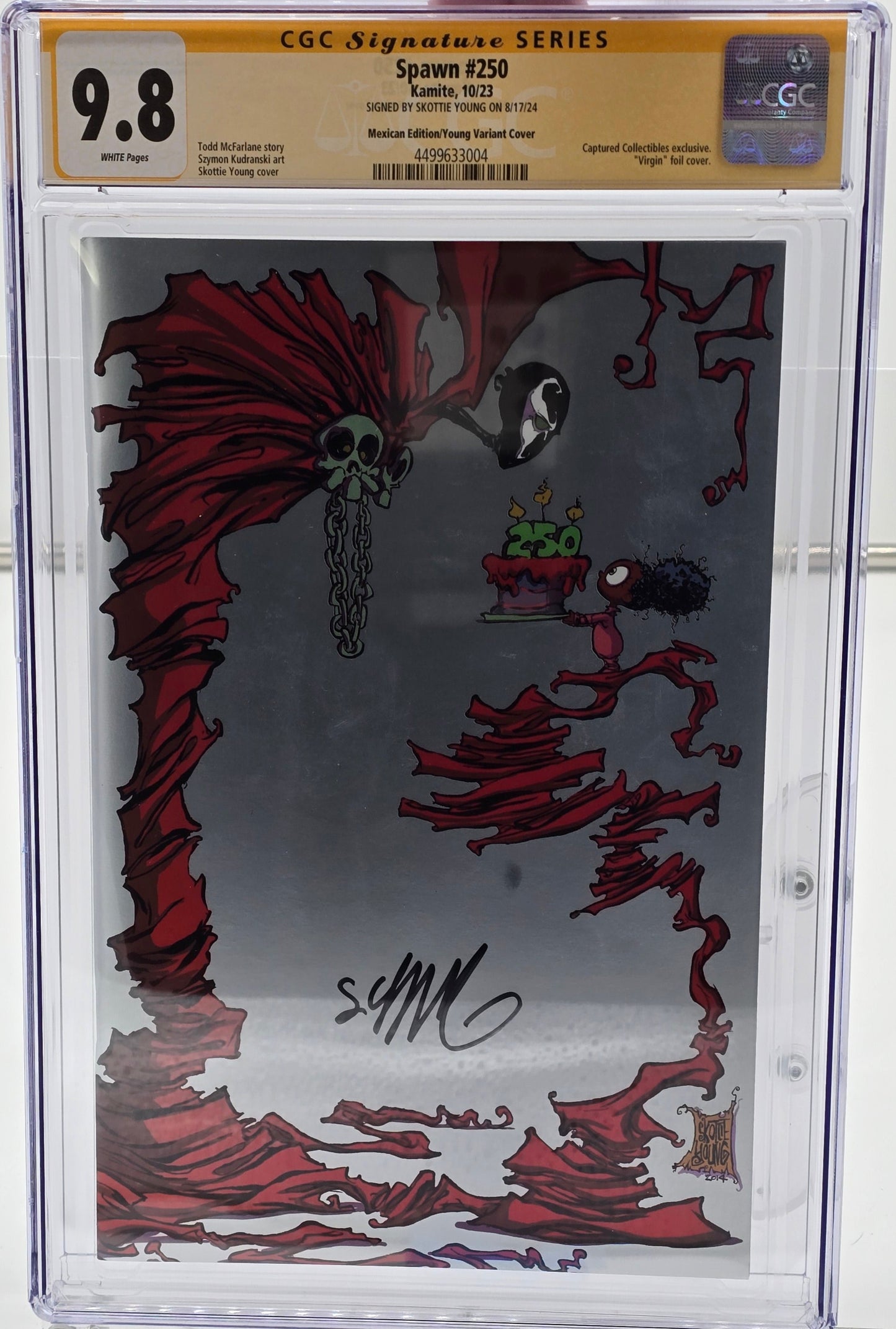 Spawn #250 Mexican Virgin Foil Edition Skottie Young Portada CGC SS 9.8